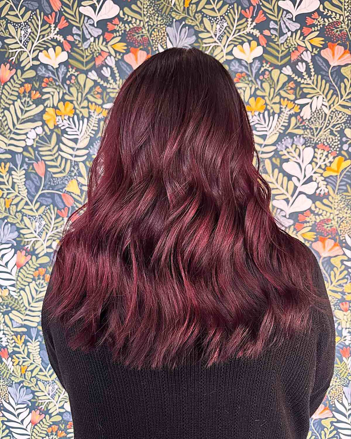 Rich Mahogany Waves with Subtle Texture