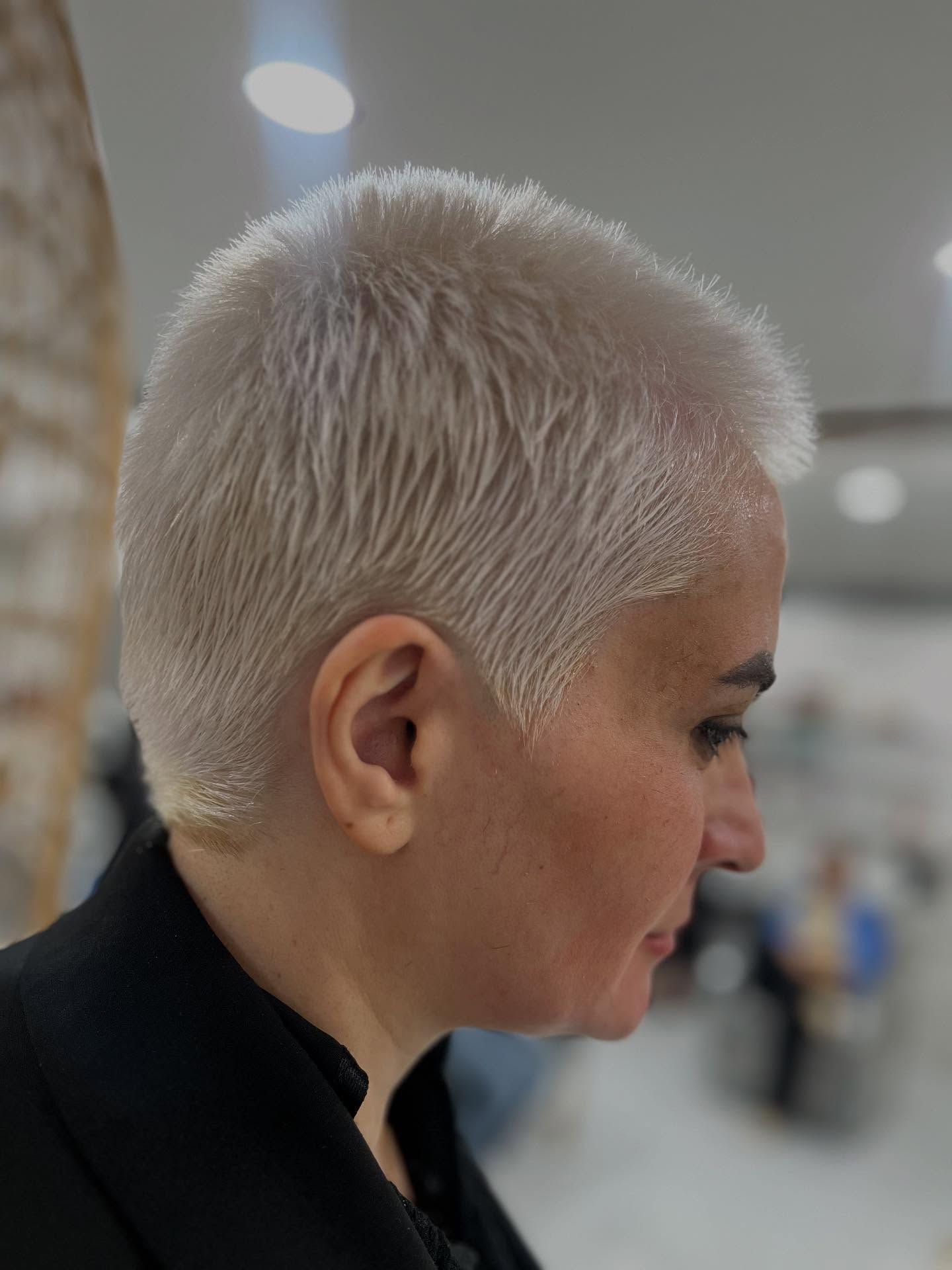 Sleek Silver Pixie with Subtle Taper