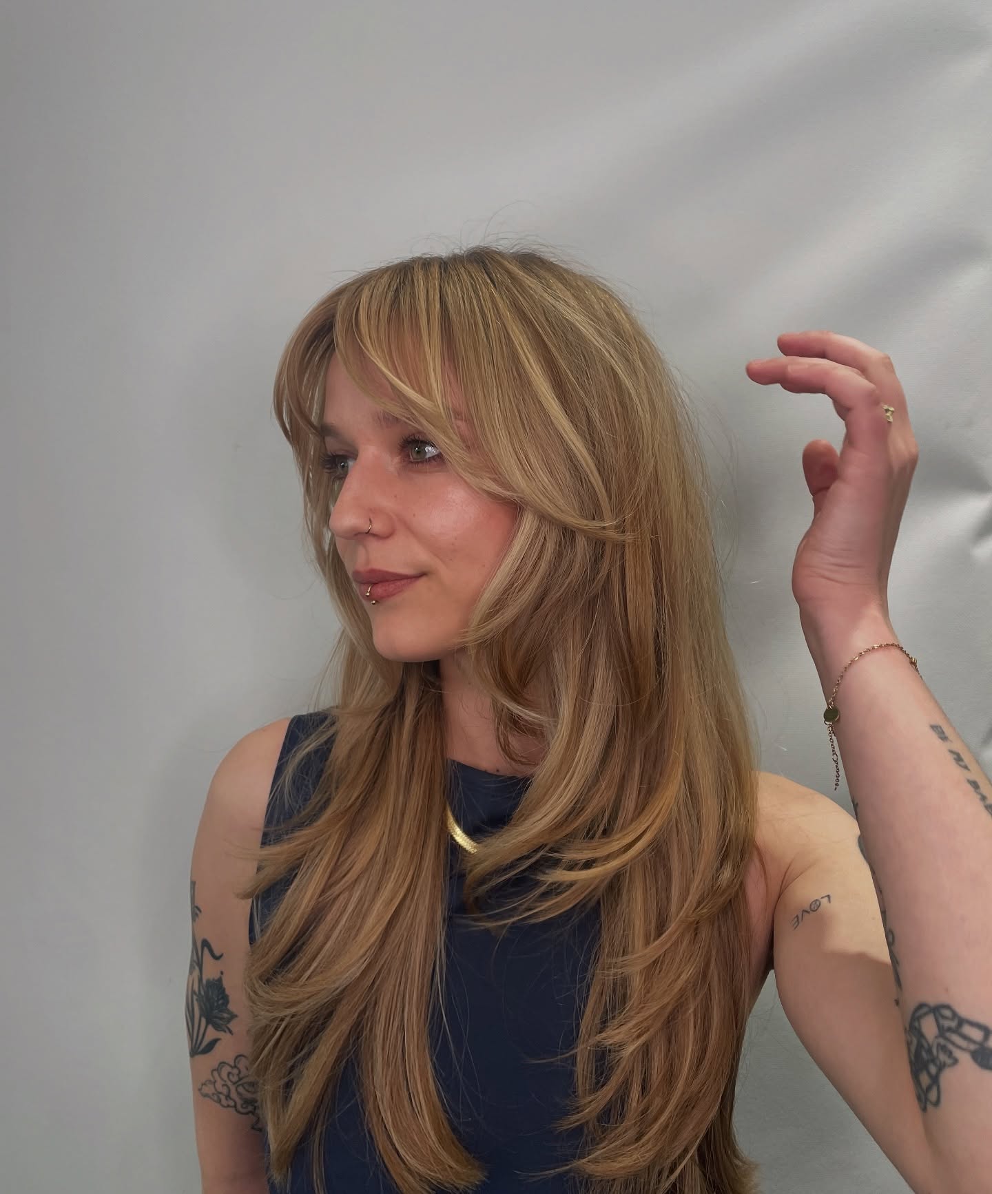 Softly Layered Long Wolf Cut with Face-Framing Bangs