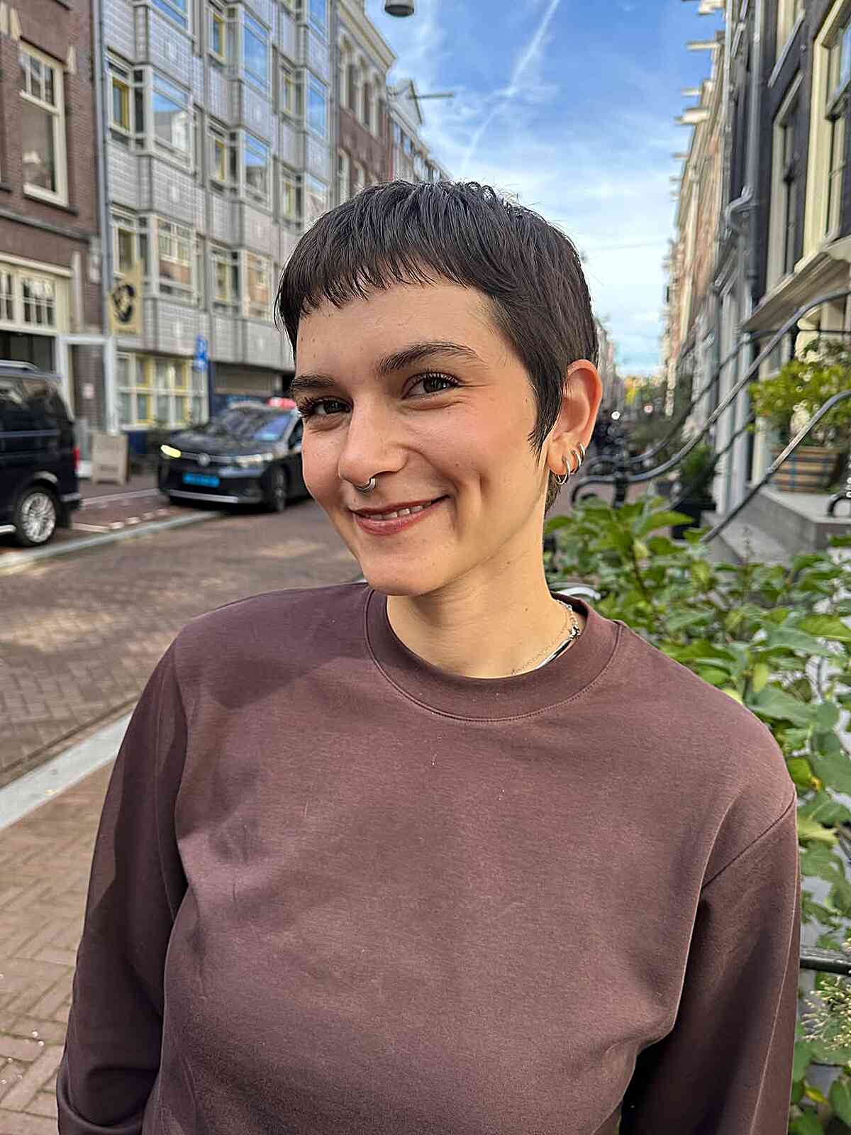 Stylish Short Pixie Cut with Bangs