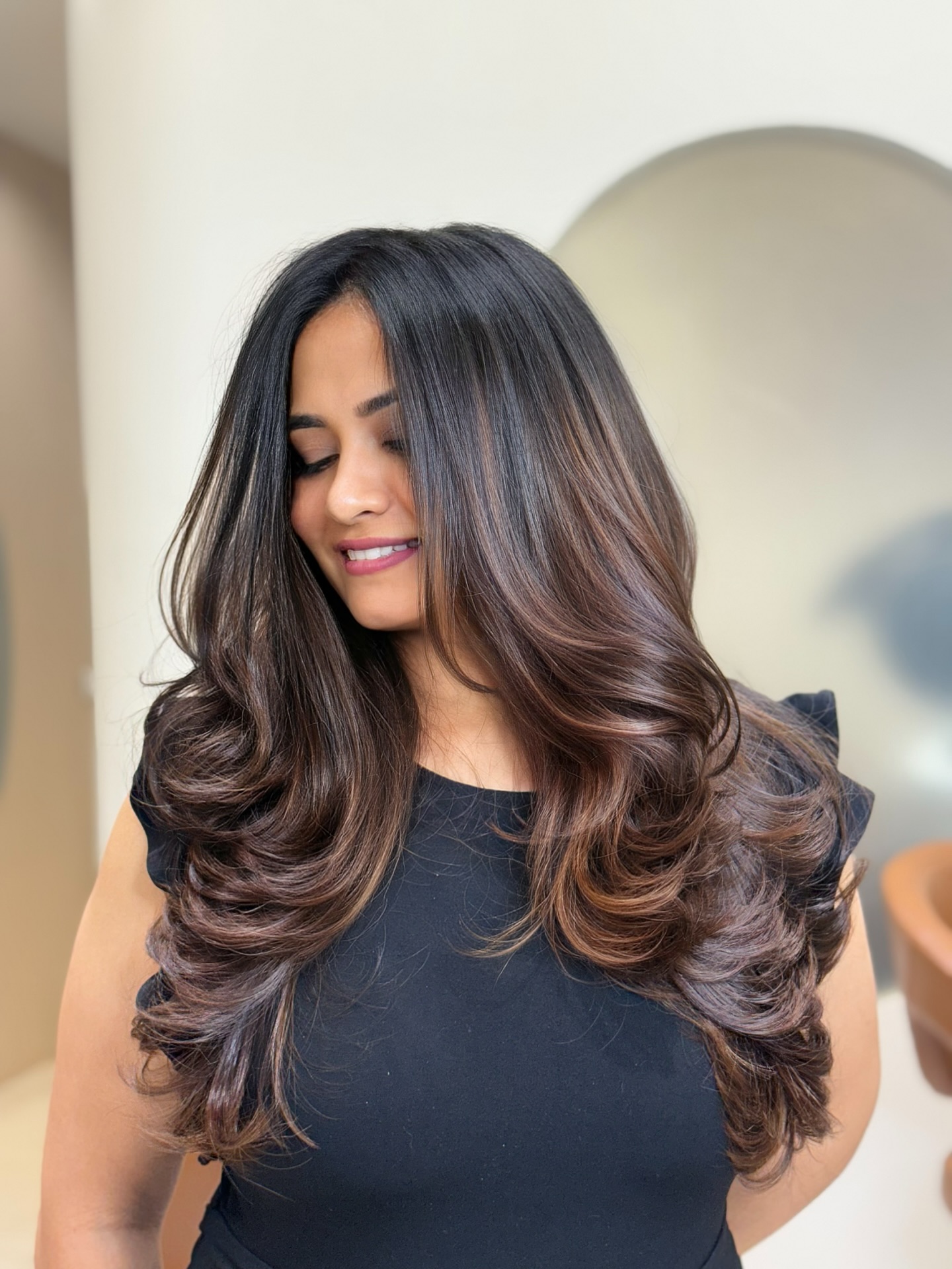 Sumptuous Dark-to-Light Ombré with Voluminous Layers