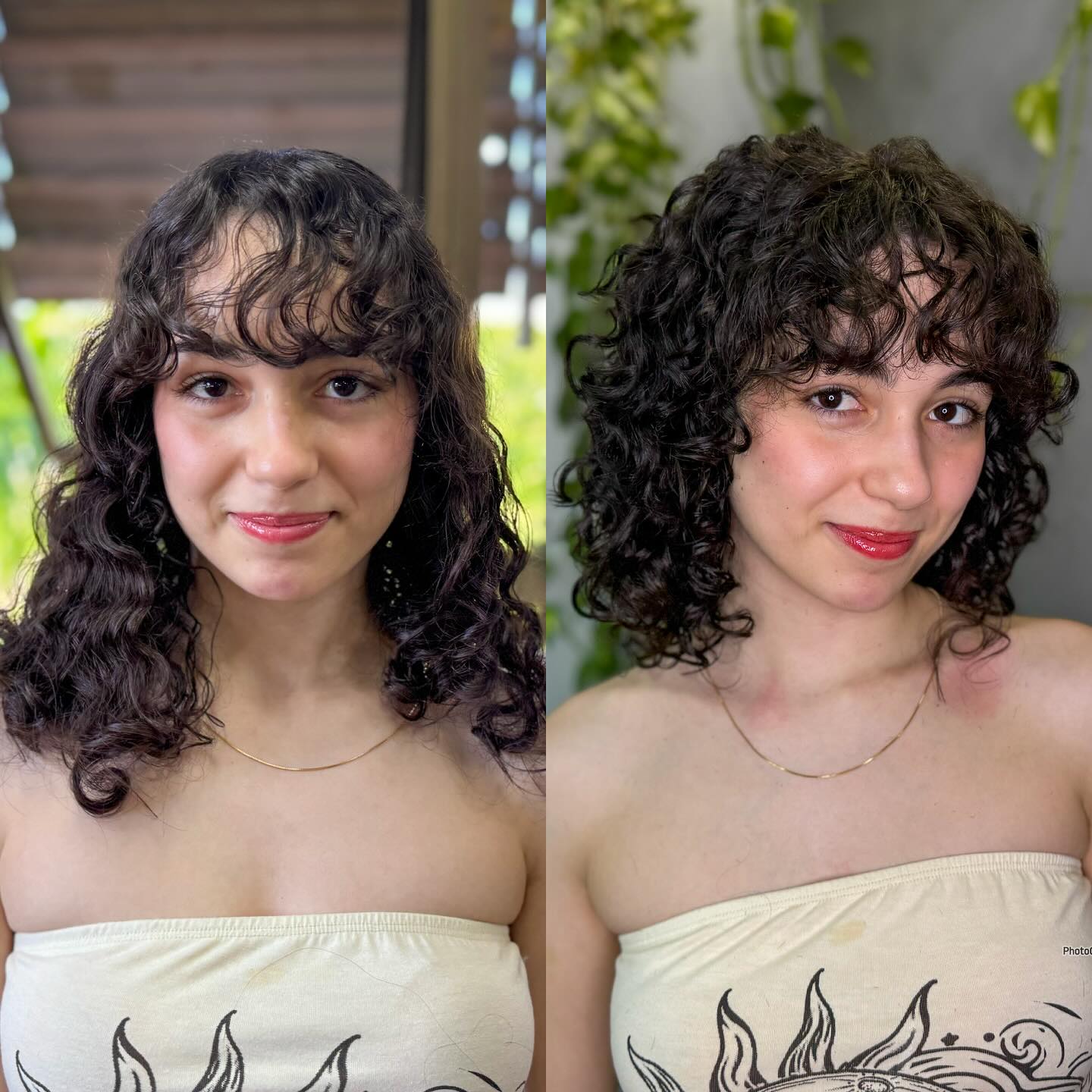 Textured Curly Lob with Fringe