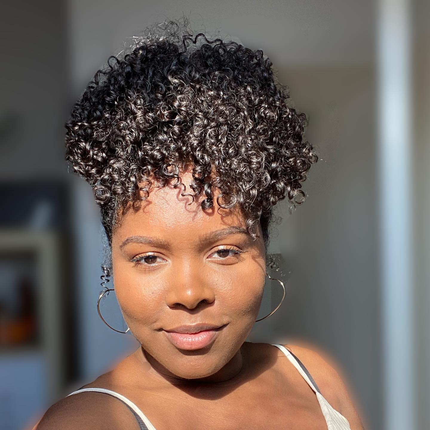 Textured Curly Puff with Defined Curls
