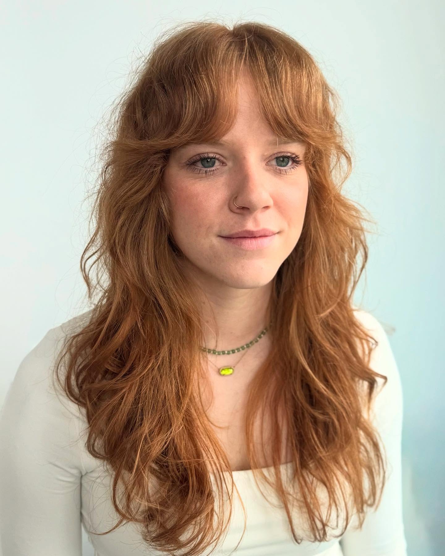 Textured Long Shag with Wispy Bangs