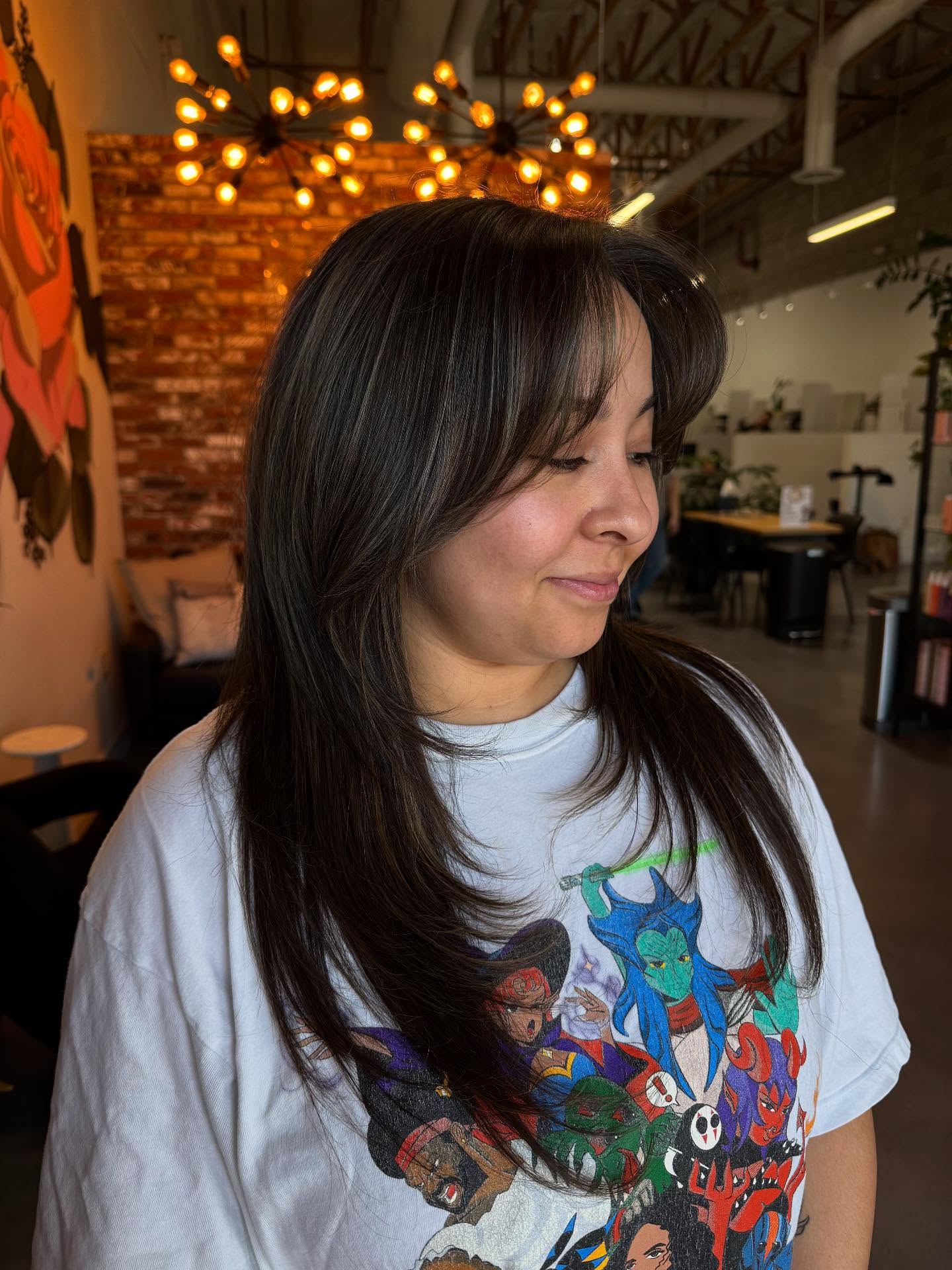 Textured Long Wolf Cut with Face-Framing Layers