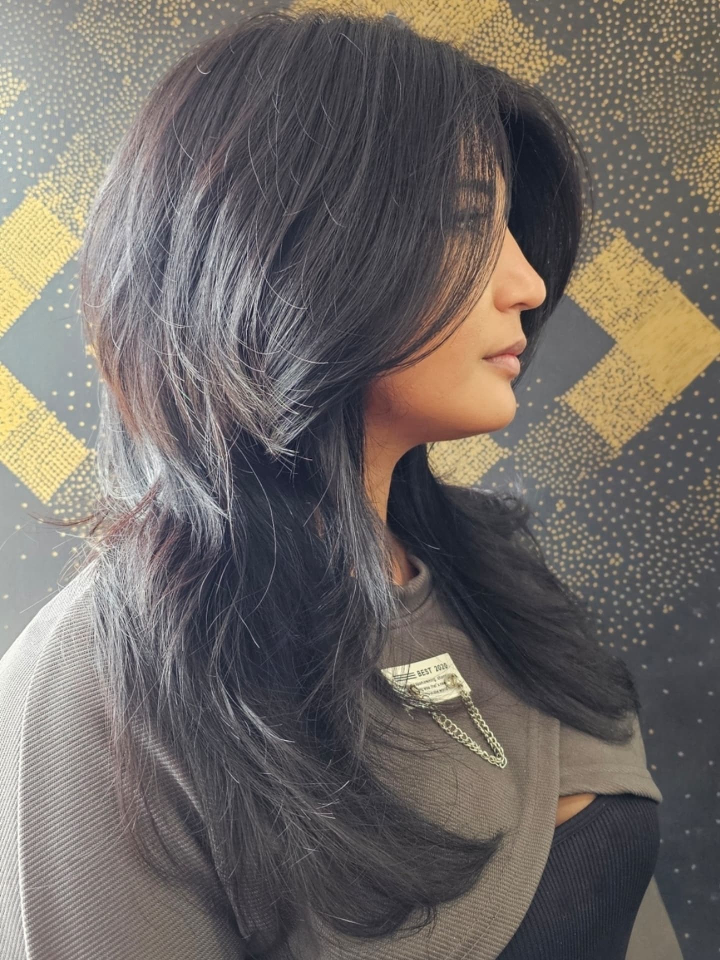 Textured Long Wolf Cut with Subtle Feathered Layers