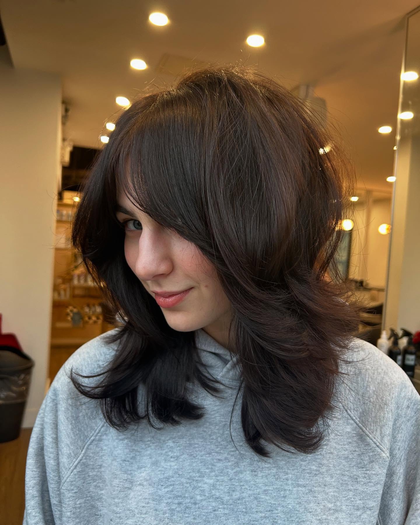Textured Mid-Length Shag with Subtle Layers