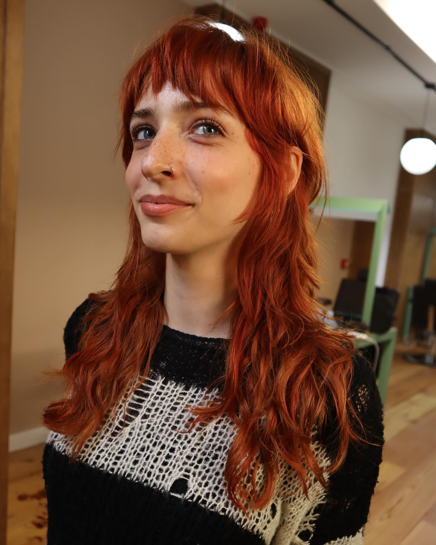 Vibrant Layered Shag with Textured Bangs