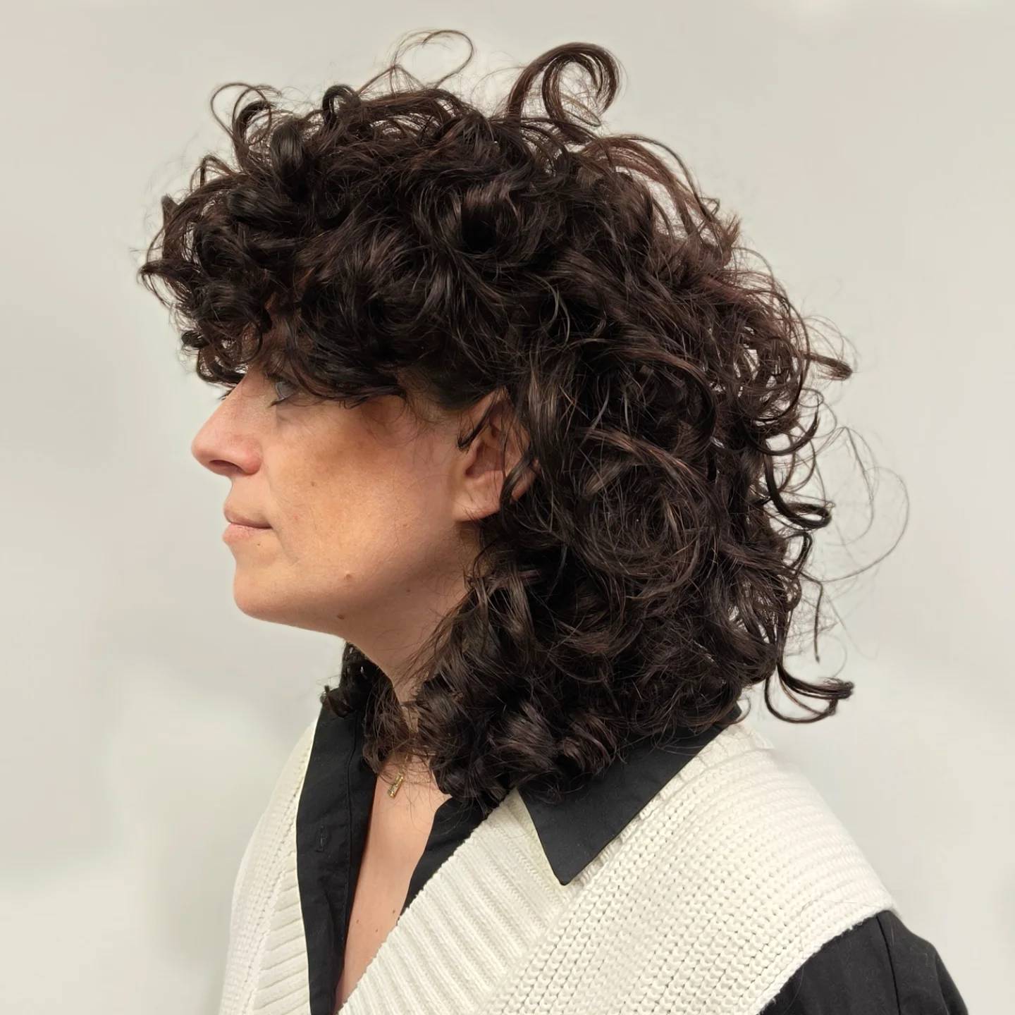 Wild and Textured Curly Wolf Cut