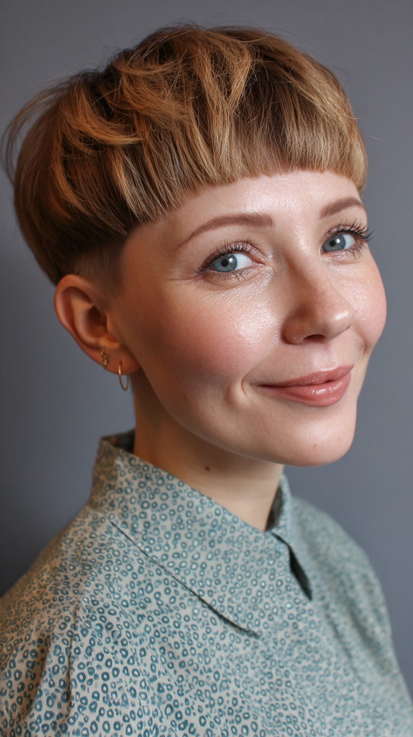 Caramel-Hued Textured Pixie Bob