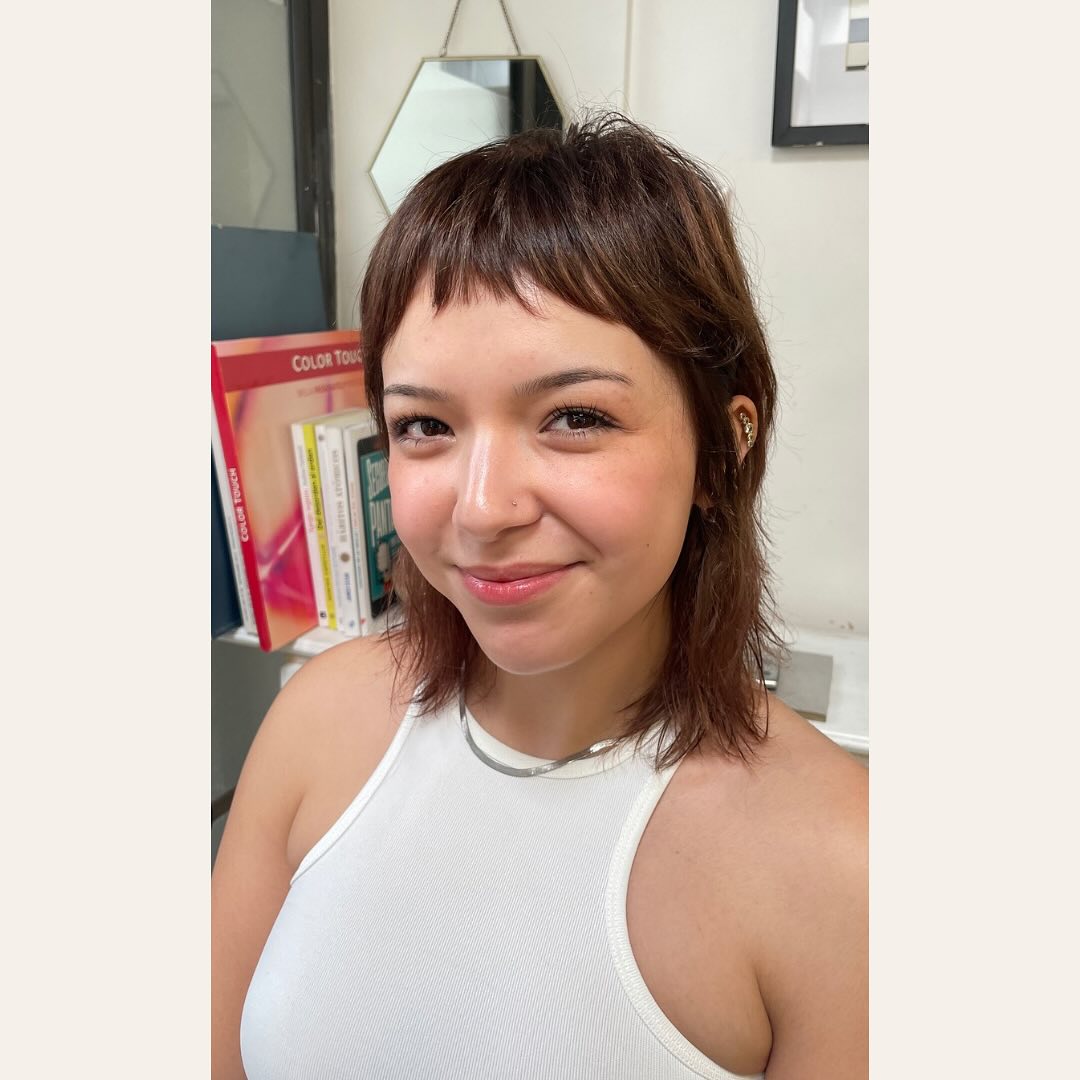 Chic Textured Fringe with Shaggy Layers