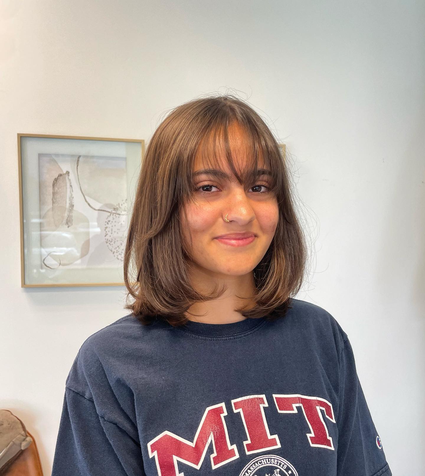 Modern Blunt Cut with Soft Wispy Bangs