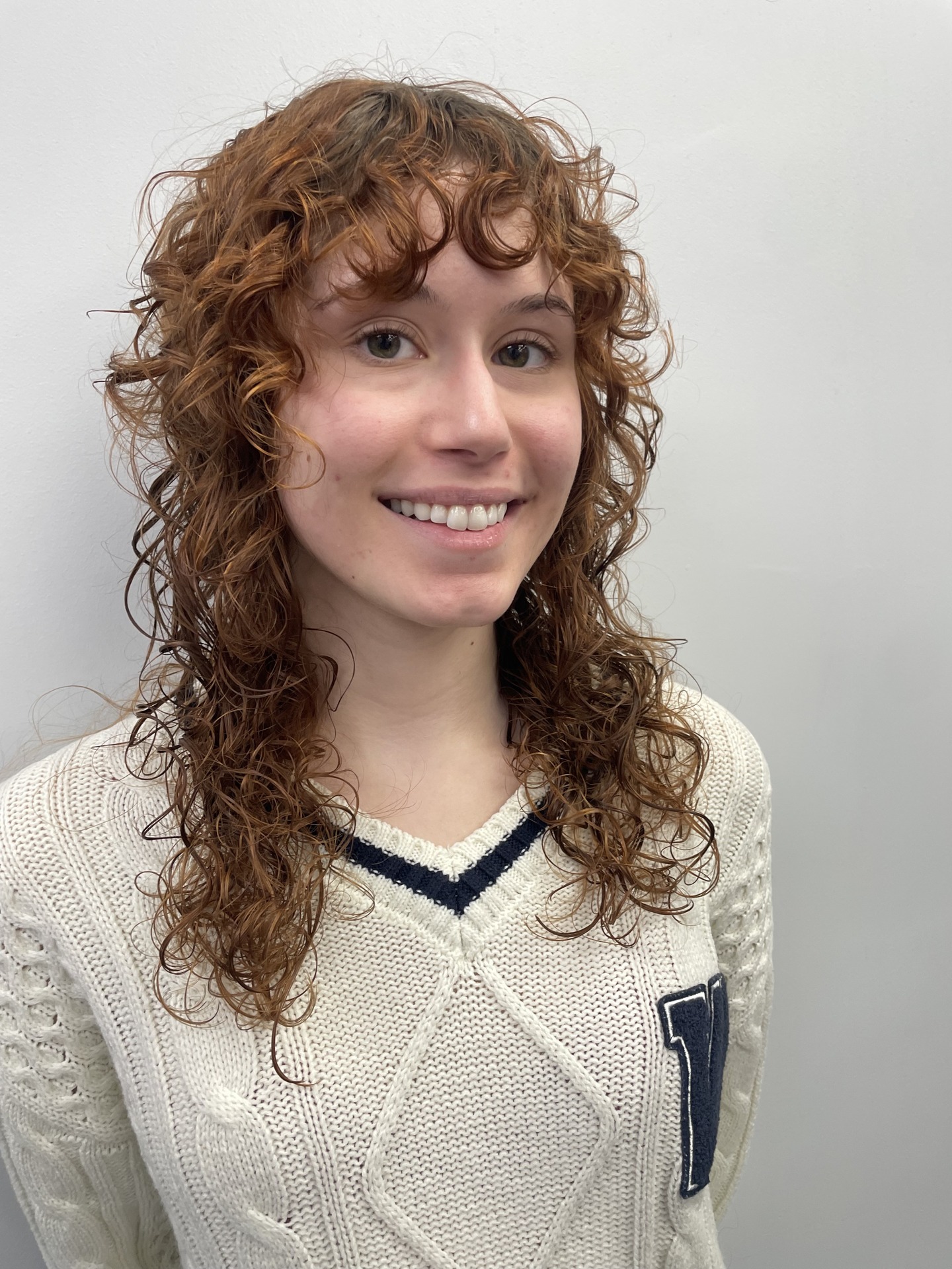 Playful Curly Fringe with Layered Texture