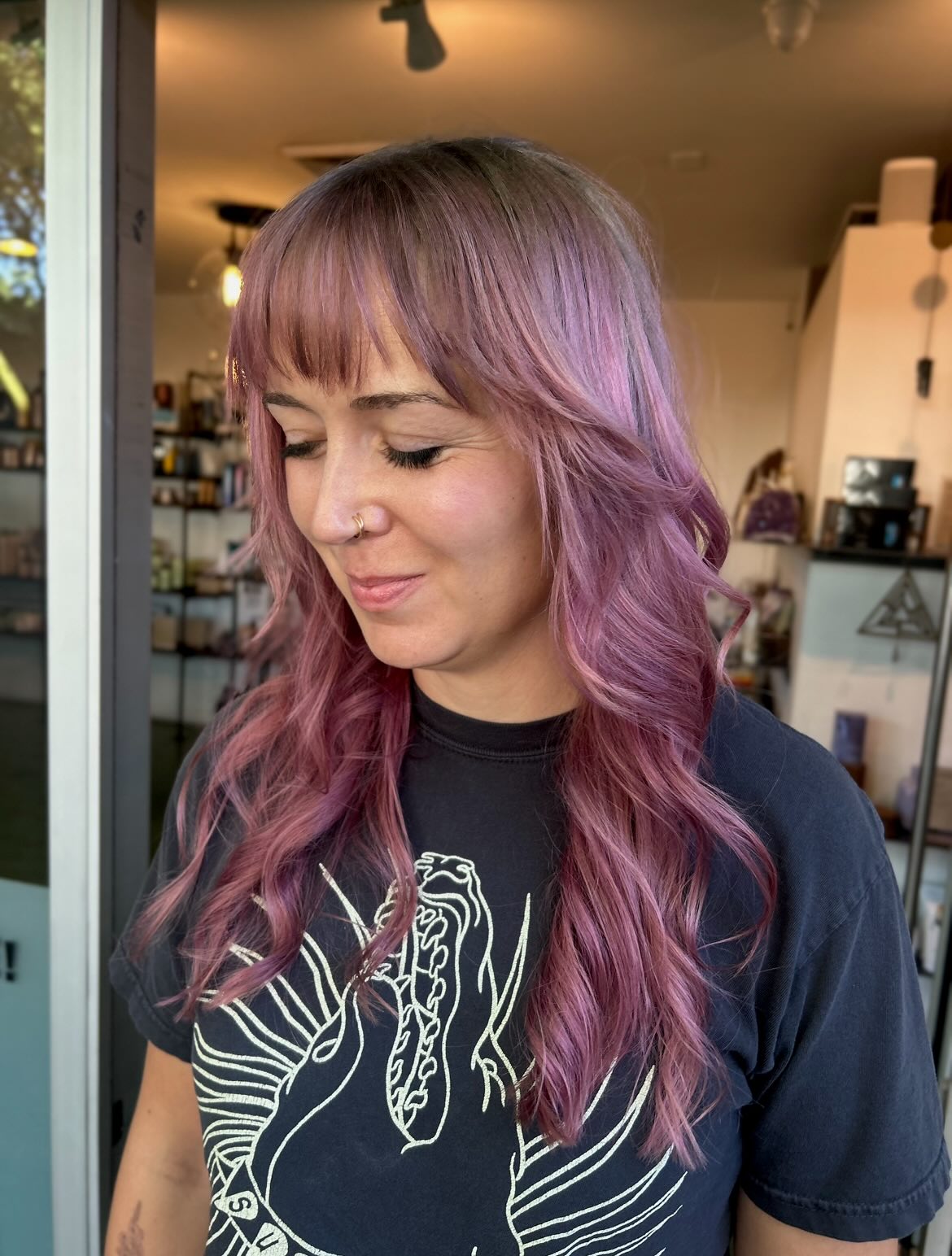 Playful Pastel Pink Textured Bob with Soft Waves