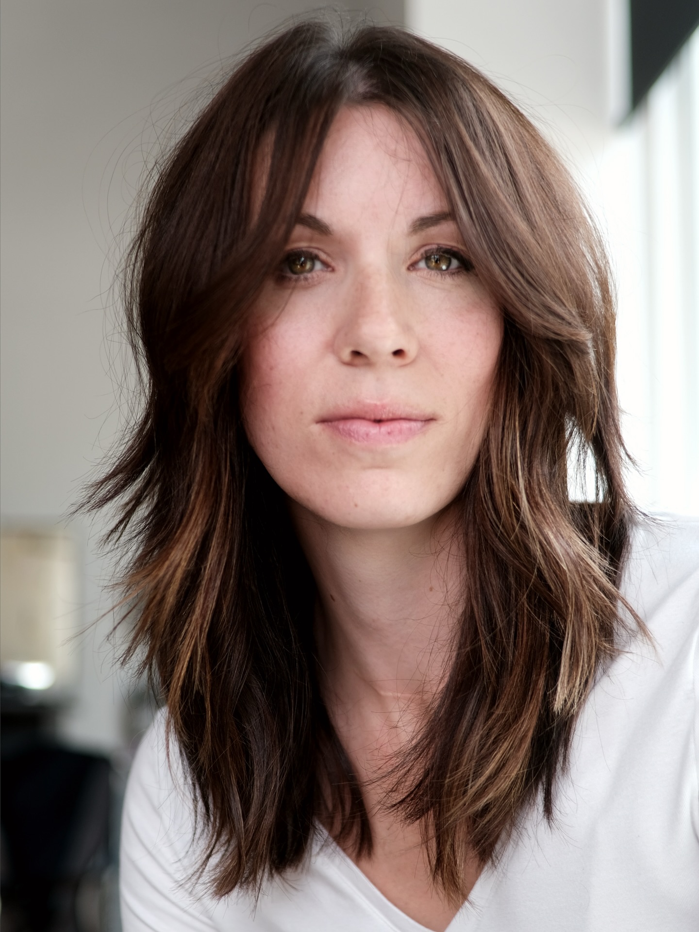 Rich Espresso Tousled Layers with Feathered Ends