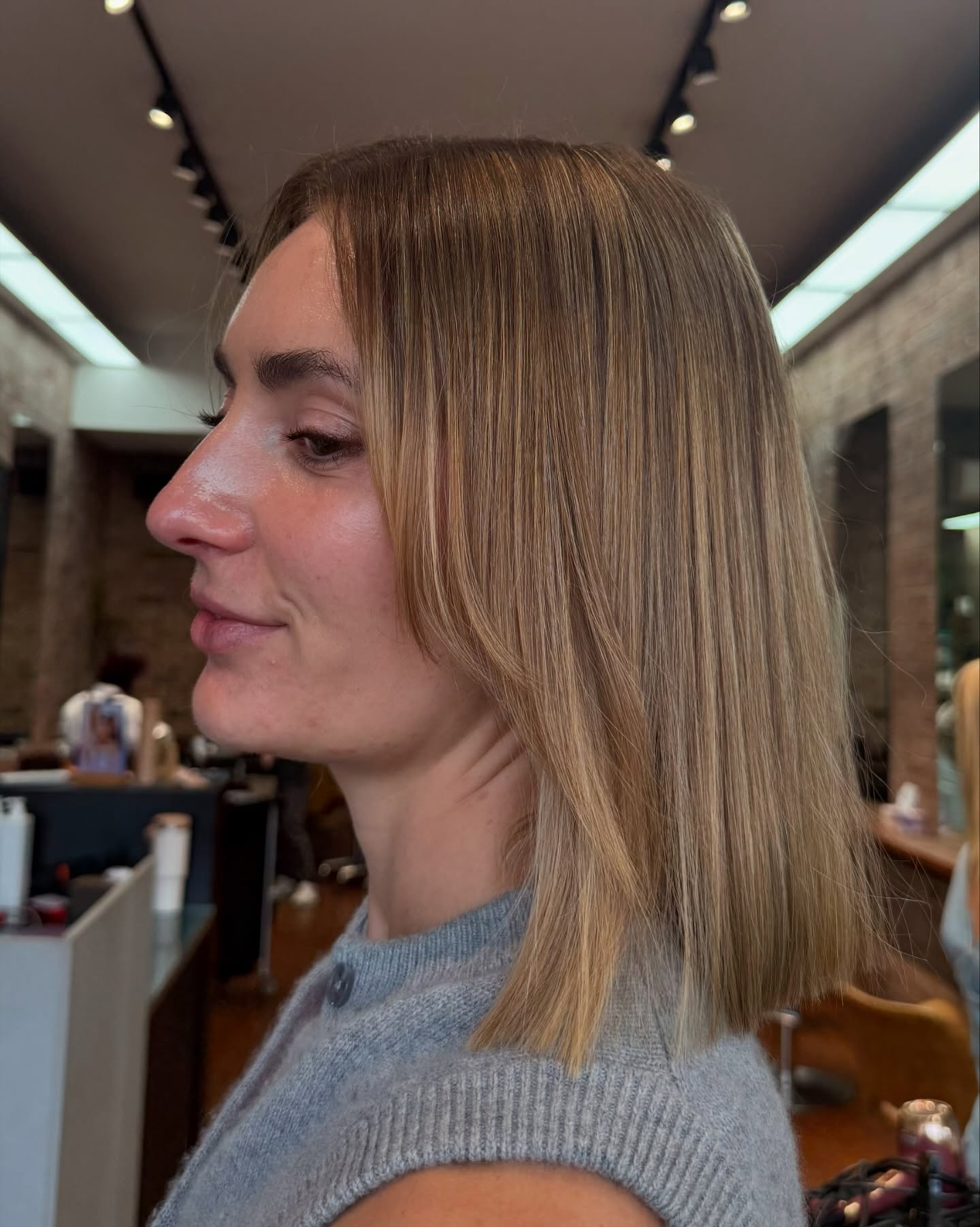 Sleek Beveled Blonde Bob