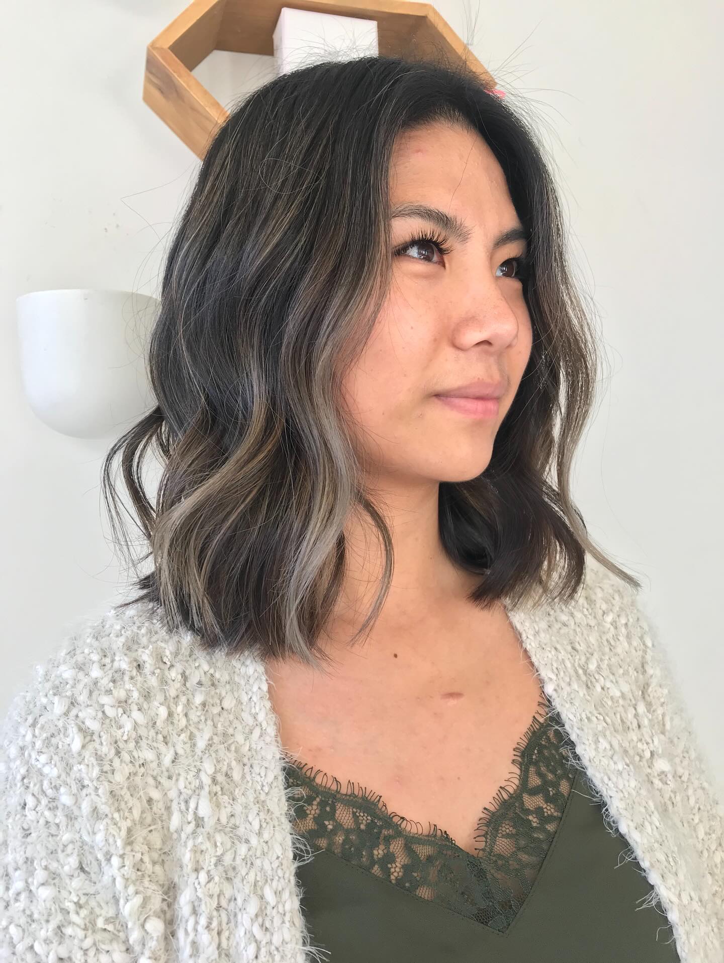 Soft Ash-Brown Balayage with Natural Texture