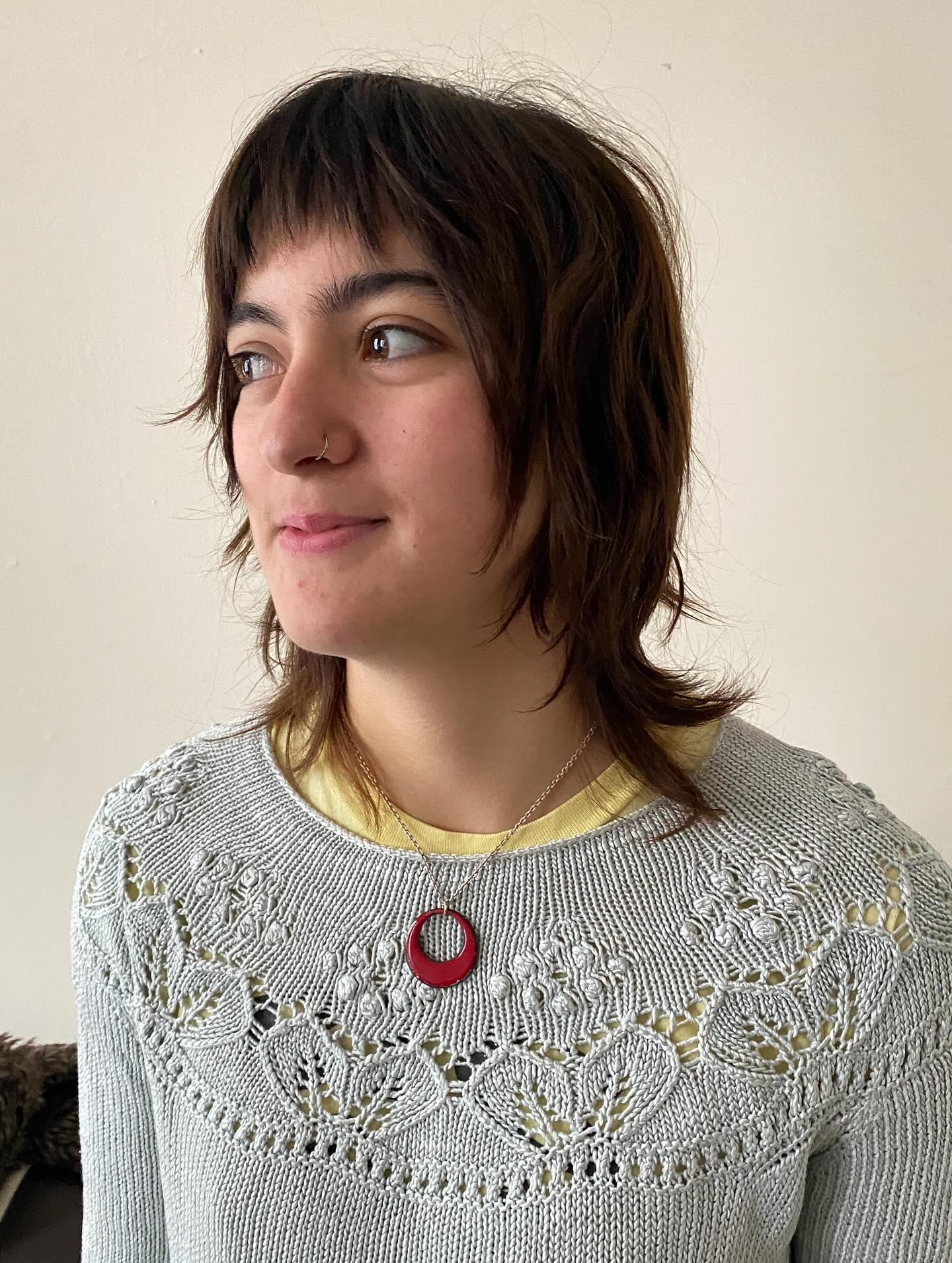 Textured Brunette Bob with Soft Bangs