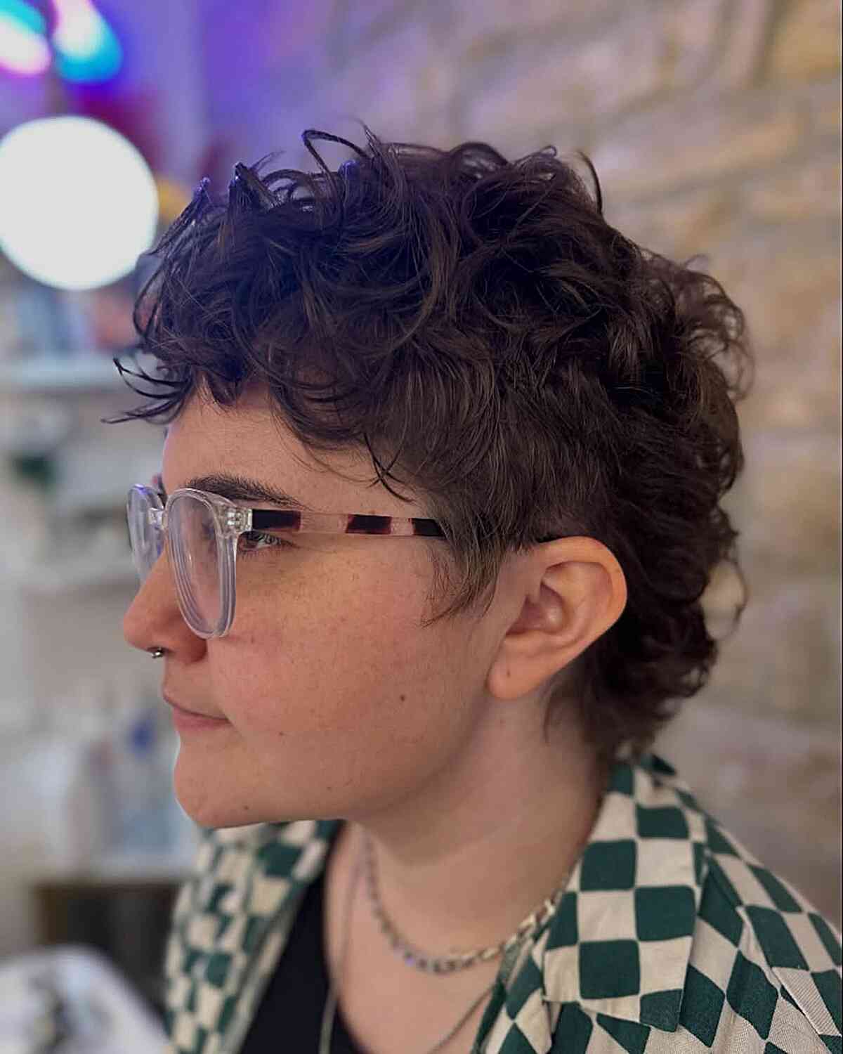 Textured Curly Crop with Tapered Sides