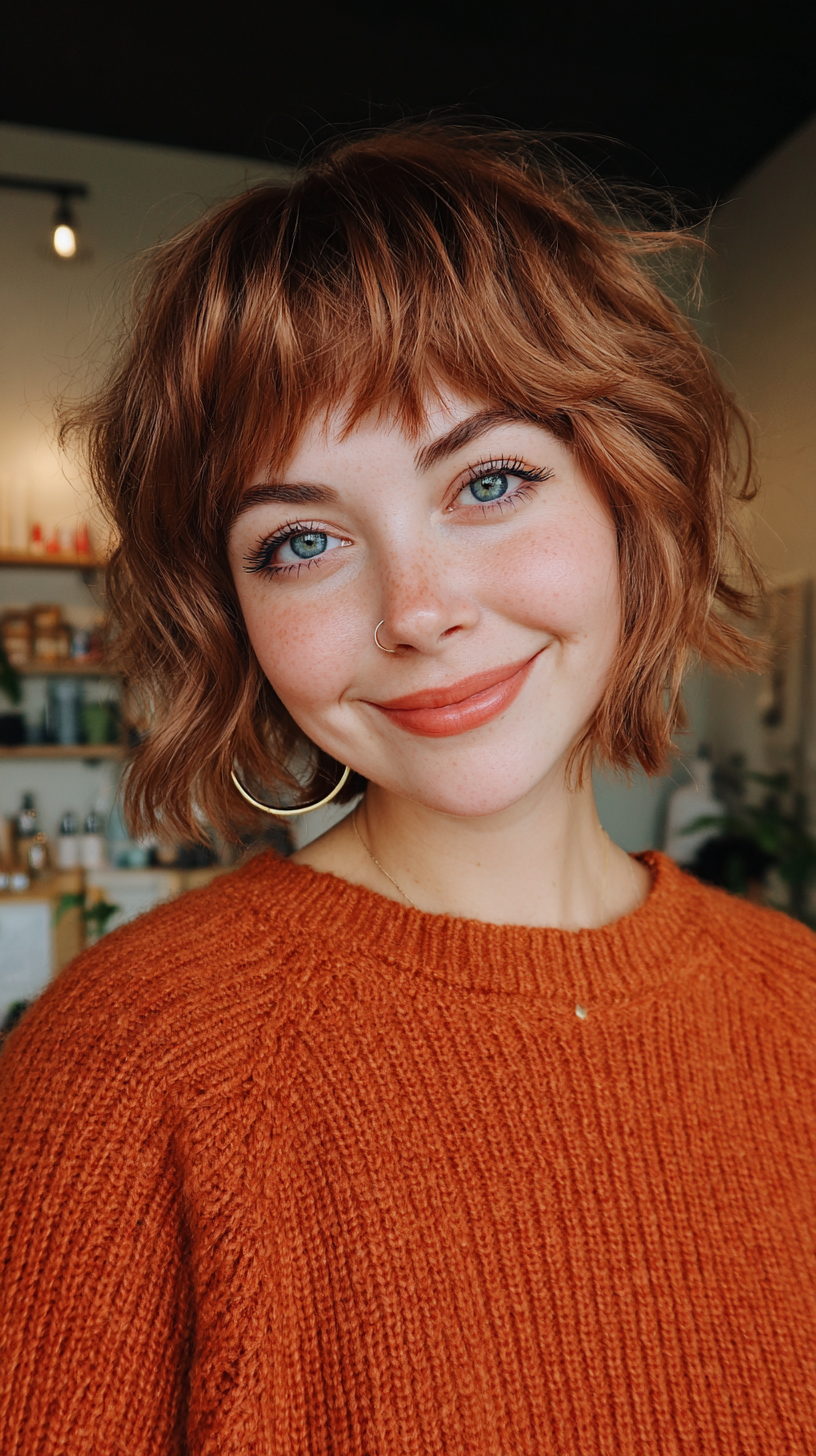 Chic Textured Wolfcut with Defined Layers