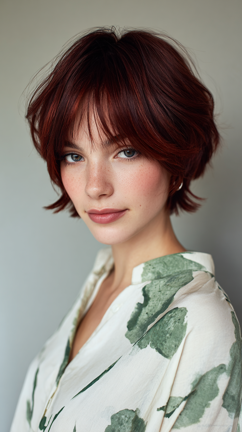 Contemporary Textured Short Cut with Playful Bangs