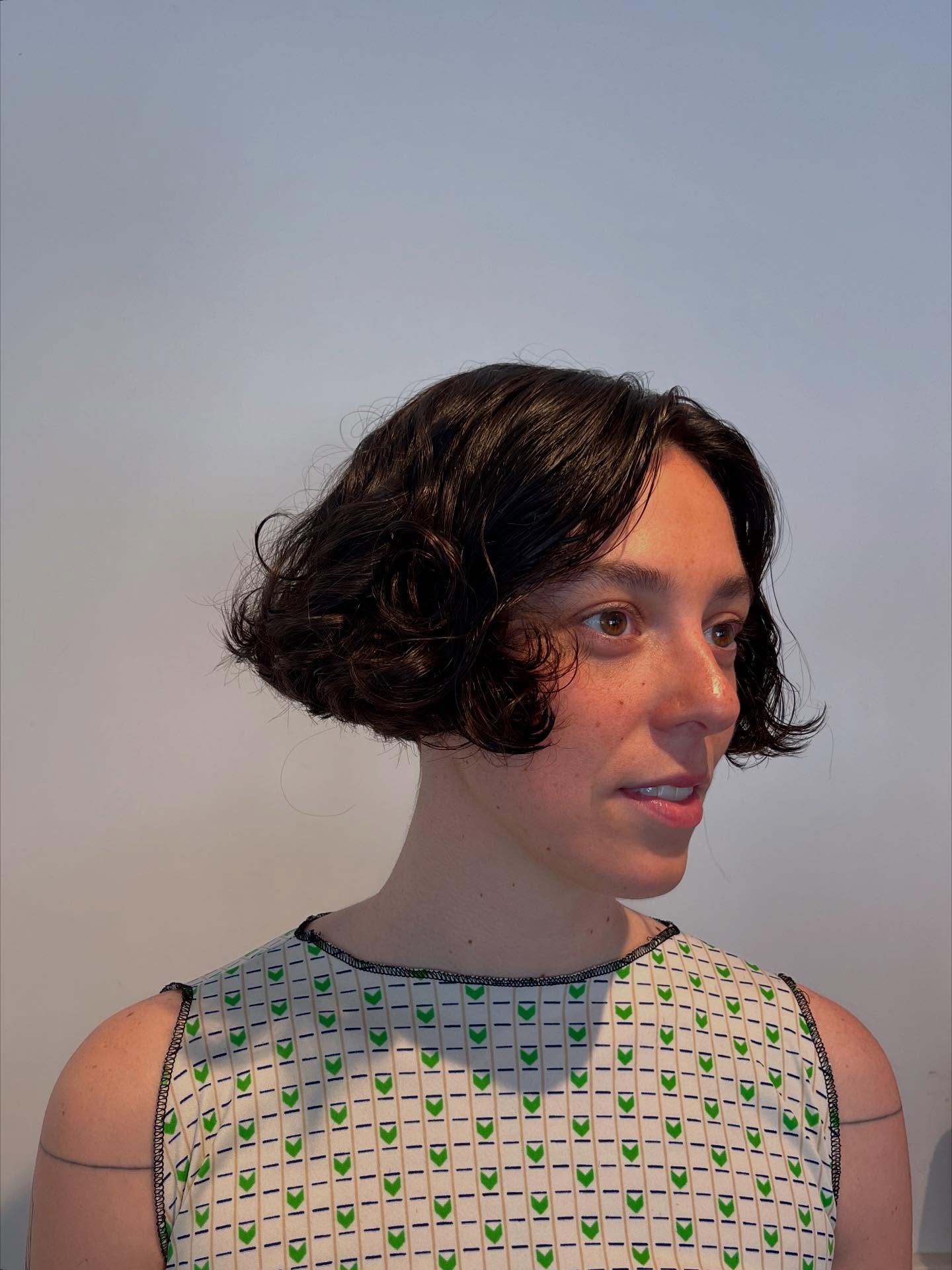 Modern Curly Bob with Soft Defined Curls