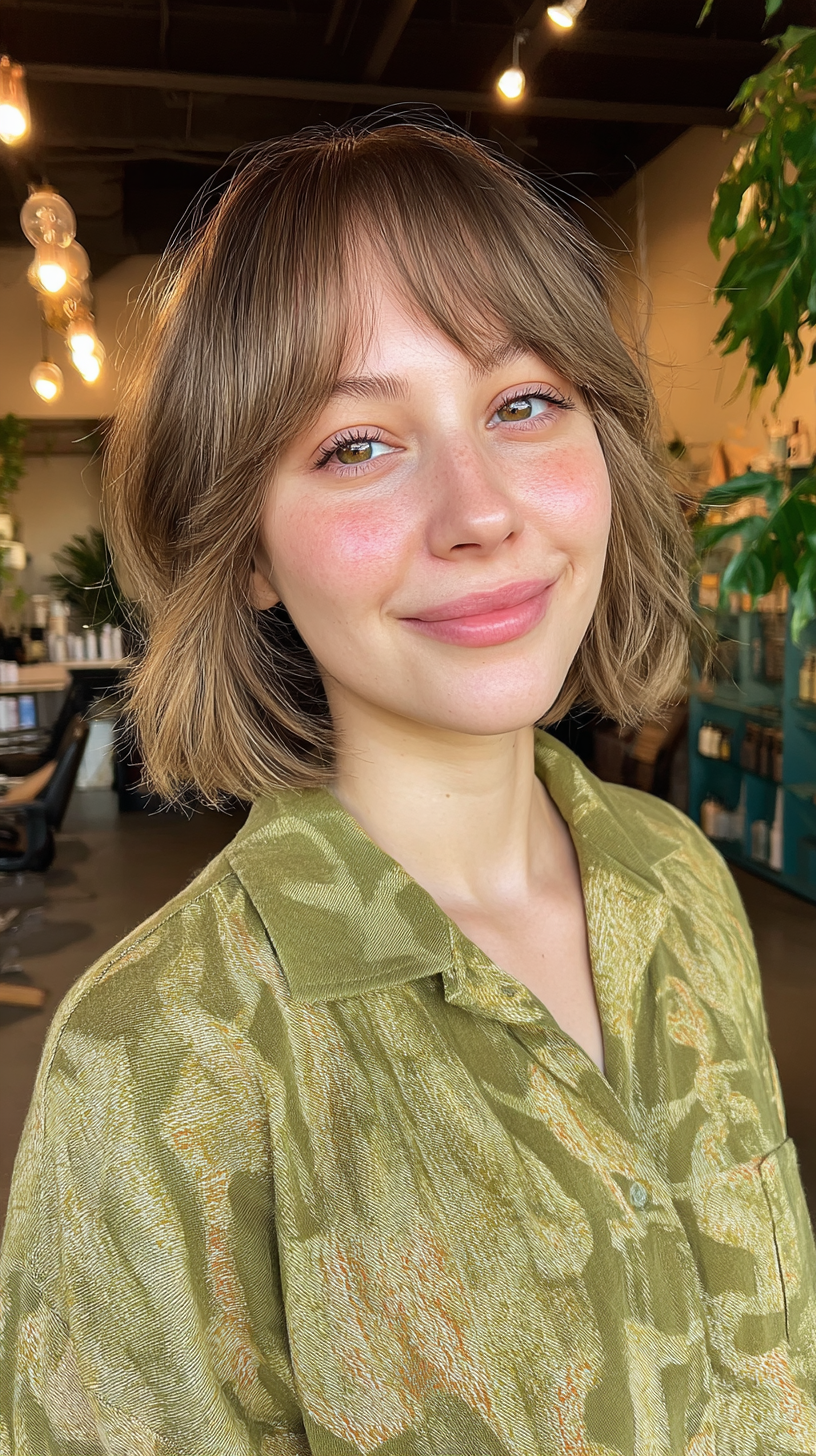 Textured Short Cut with Soft Bangs