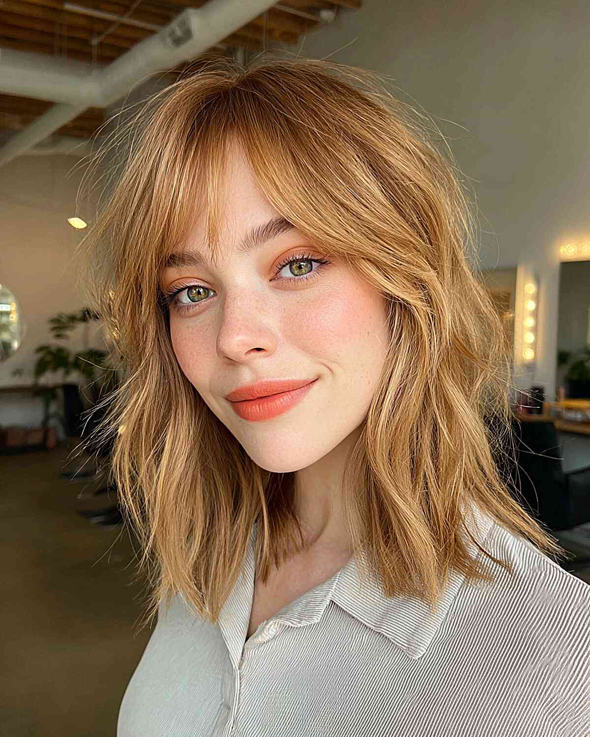 Effortless Long Bob with Soft Bangs
