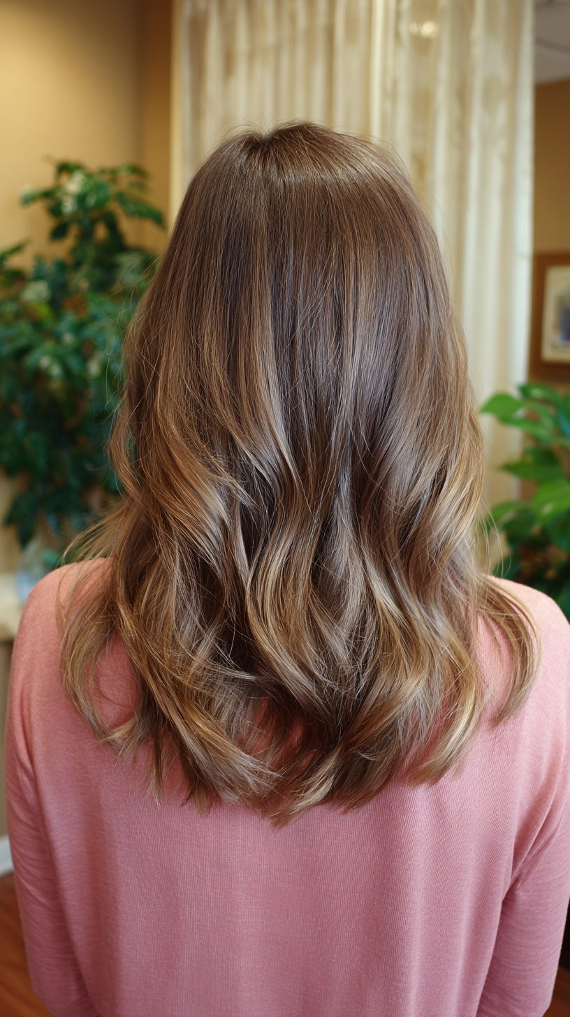 Soft Ashy Dark Blonde Layers with Subtle Waves