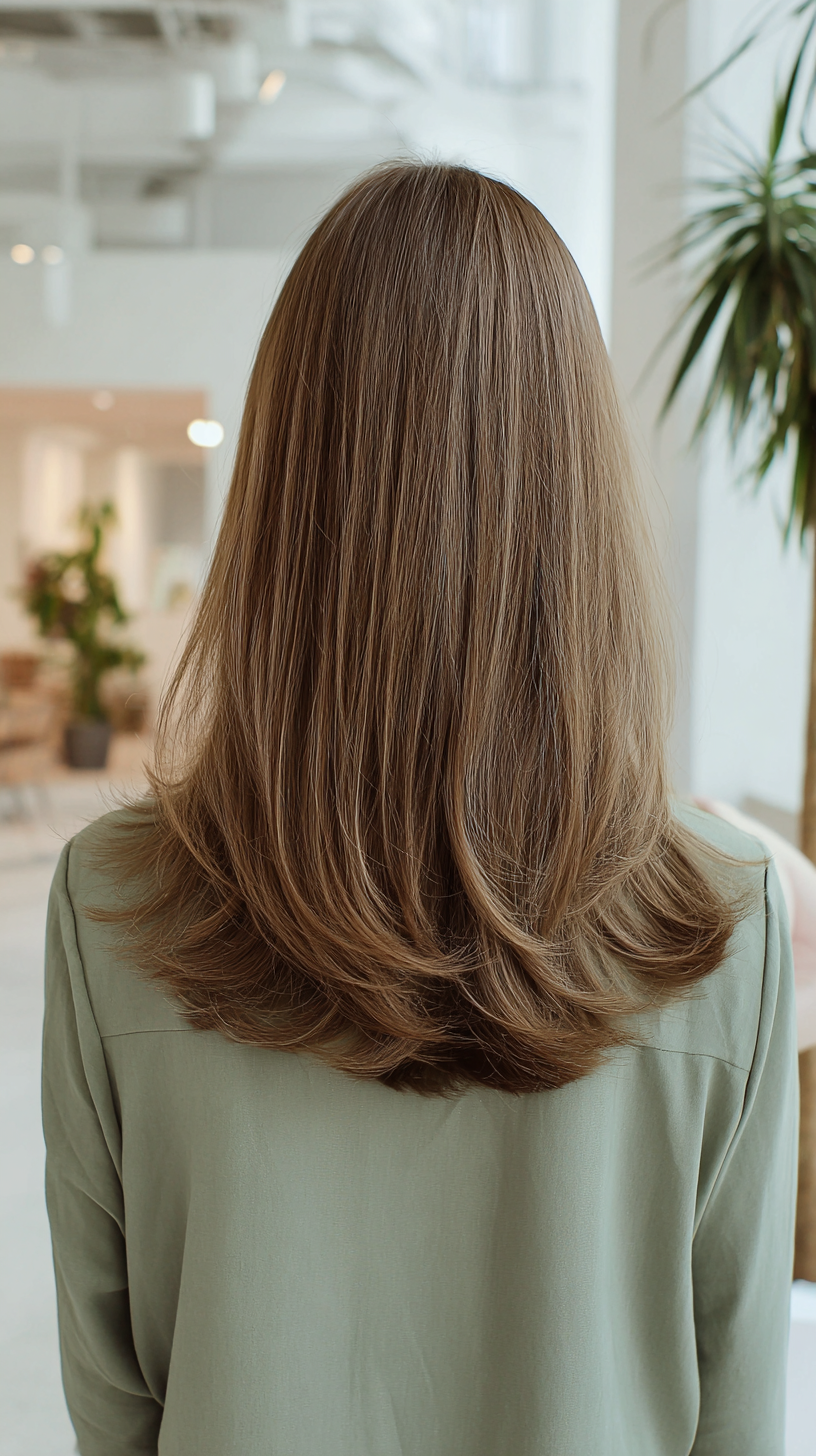 Soft Ashy Dark Blonde Long Layers with Subtle Volume