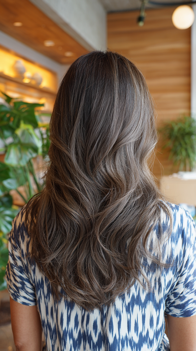 Soft Ashy Dark Blonde Waves with Subtle Layers