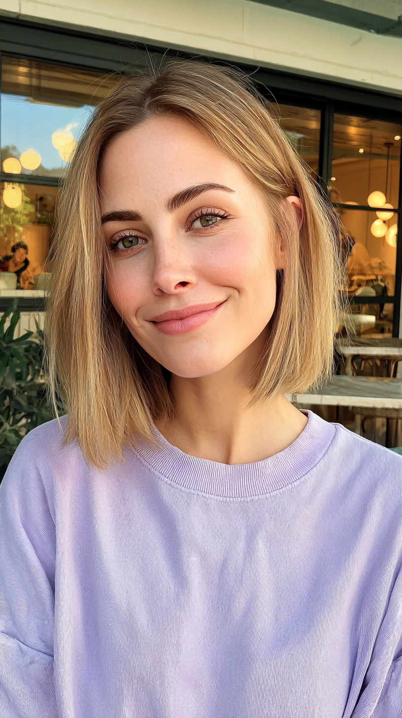 Stylish Blunt Bob with Subtle Texture