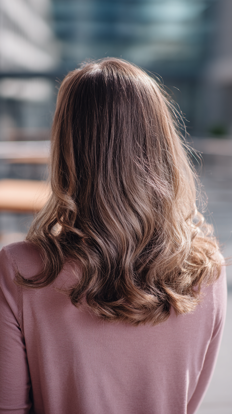 Subtle Ashy Dark Blonde Long Layers with Soft Waves