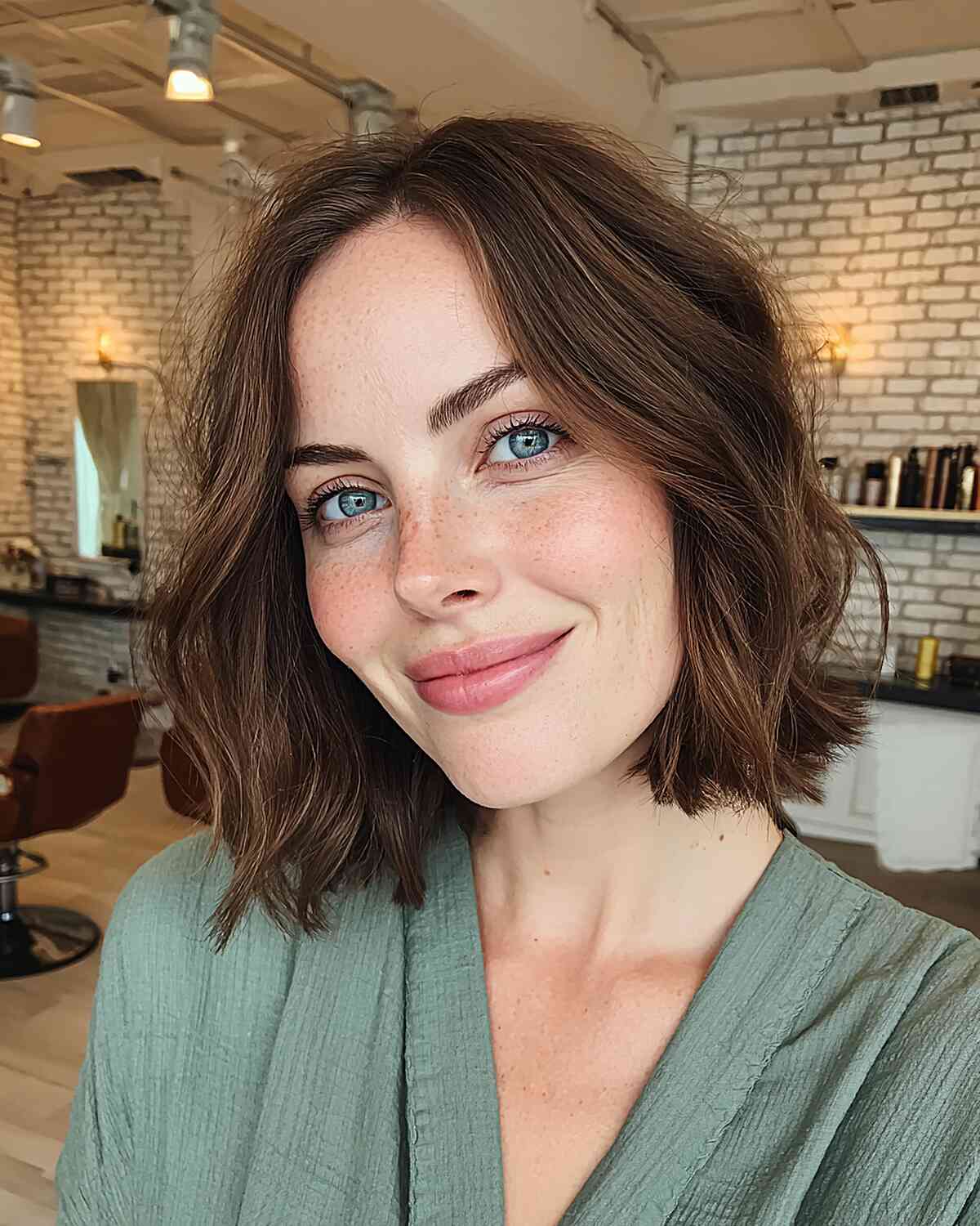 Textured Wavy Bob for Thick Hair