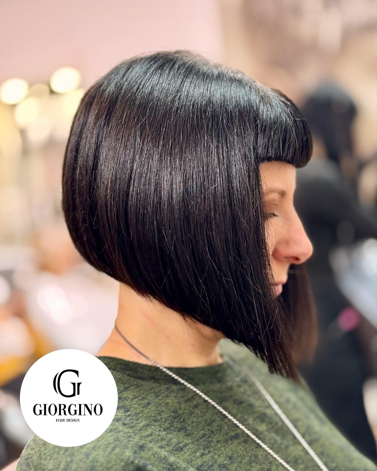 Chic Blunt Bob with Fringe Bangs