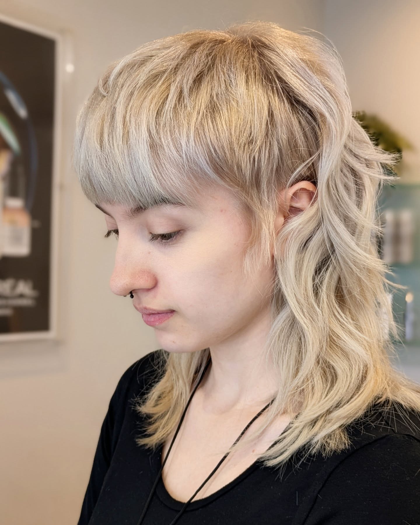 Choppy Textured Mullet with Soft Waves