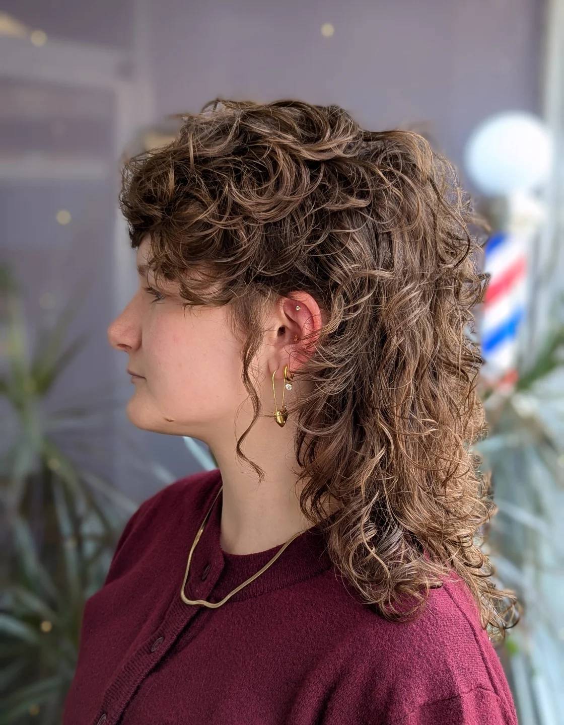 Curly Textured Mullet with Defined Layers