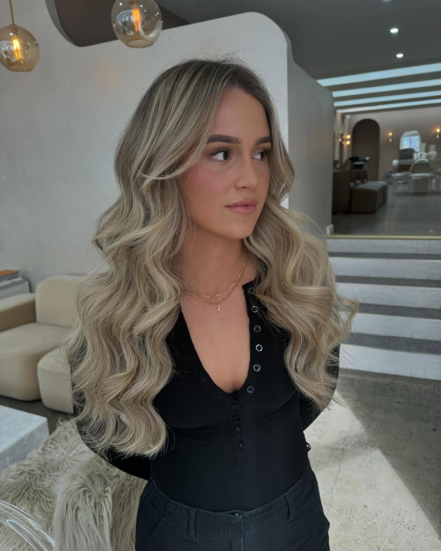 Luxurious Long Beach Waves with Soft Highlights
