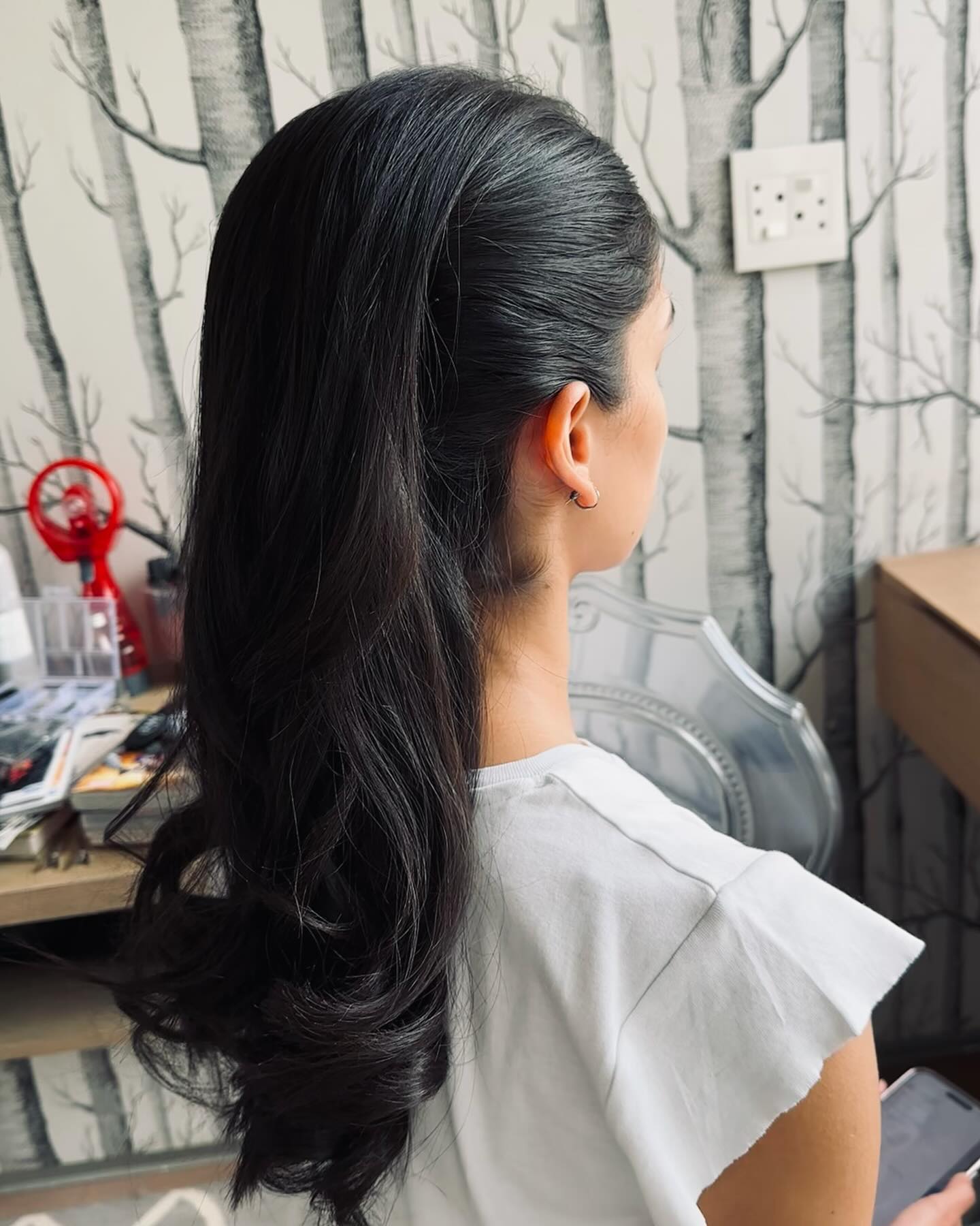 Polished Sleek Half-Up Style with Soft Waves