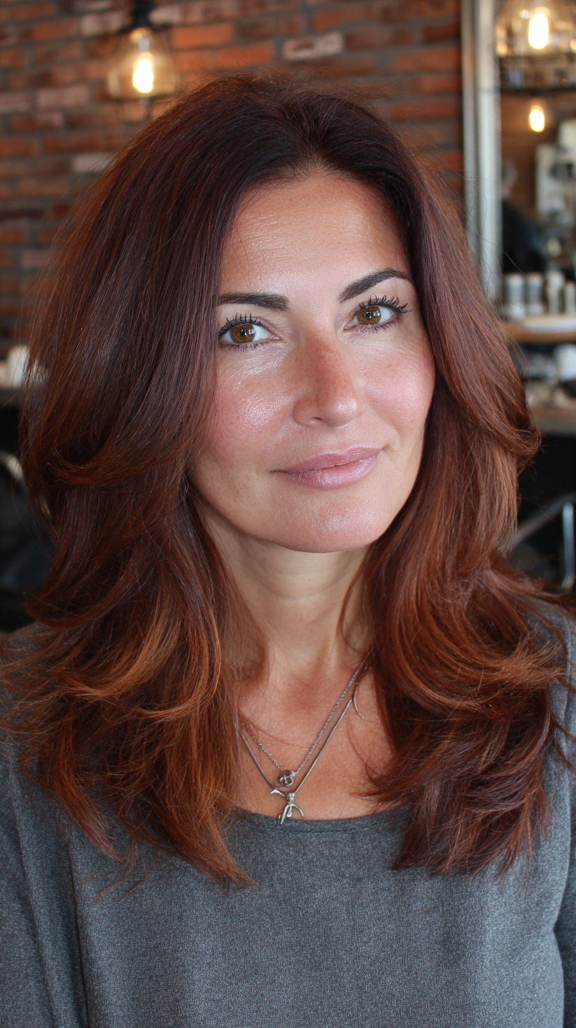 Radiant Layered Butterfly Cut with Warm Highlights