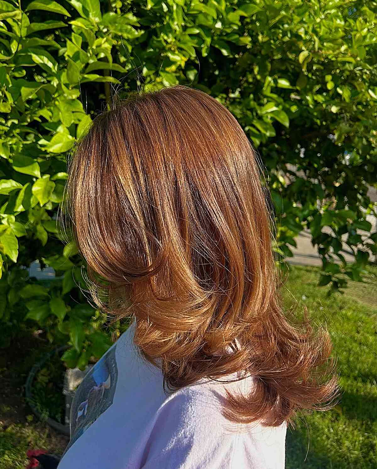 Warm Chestnut Layered Cut with Soft Waves