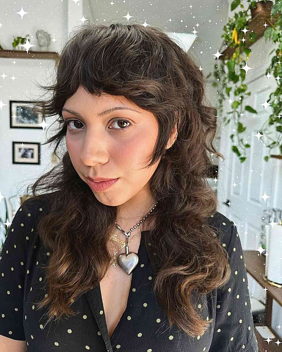 Chic Shaggy Bangs with Soft Waves