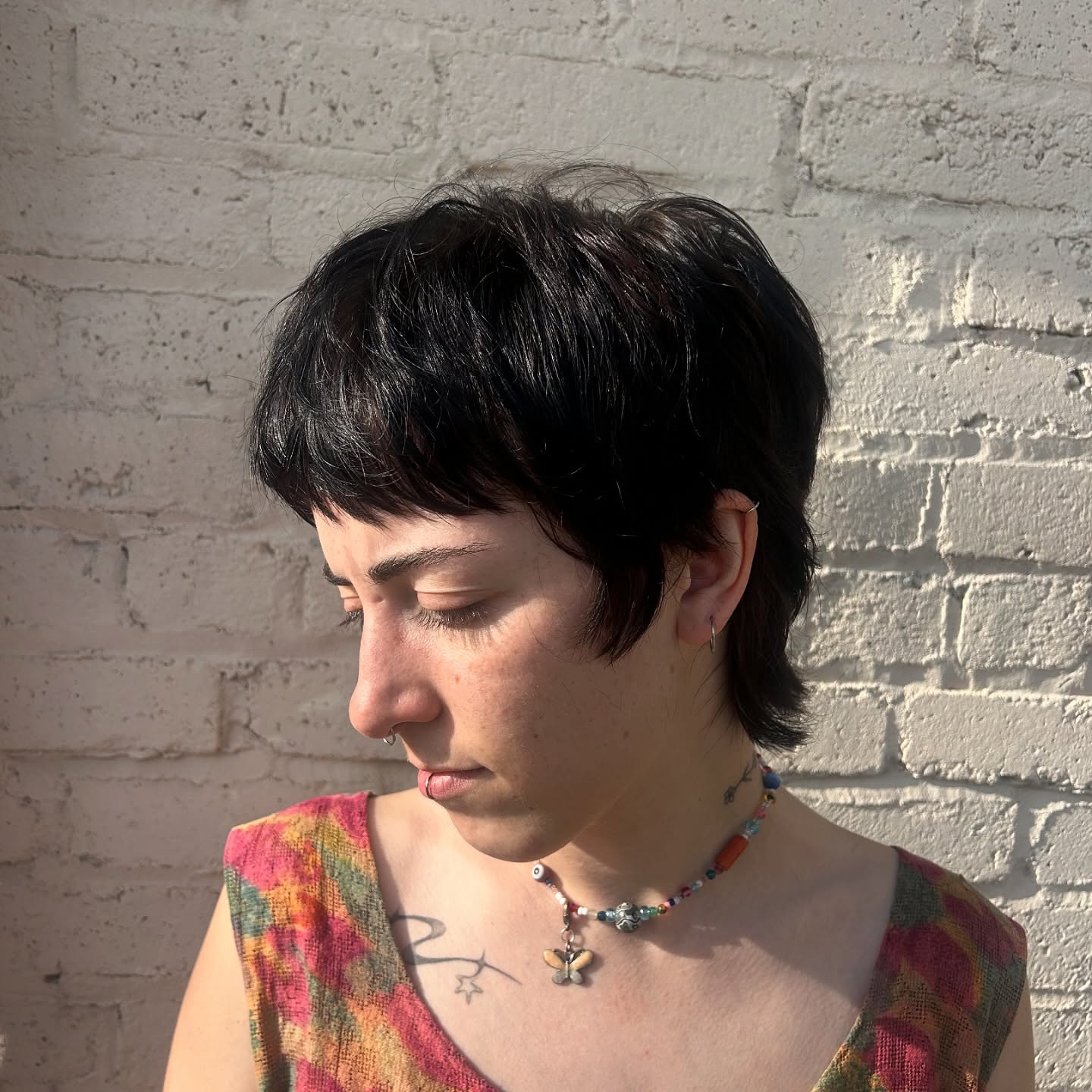 Choppy Textured Pixie Cut with Bold Bangs