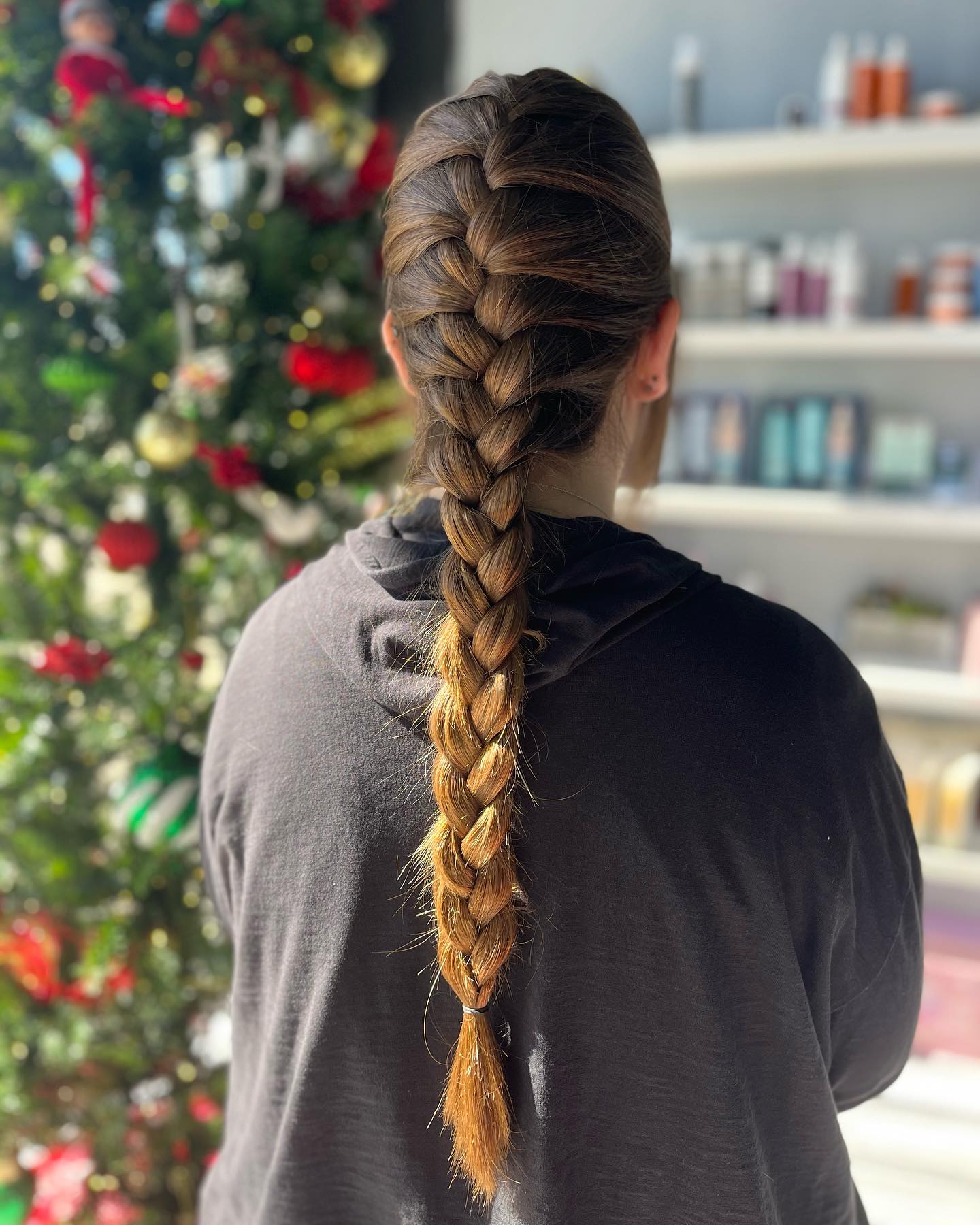 Classic Long Braided Hairstyle with Subtle Highlights