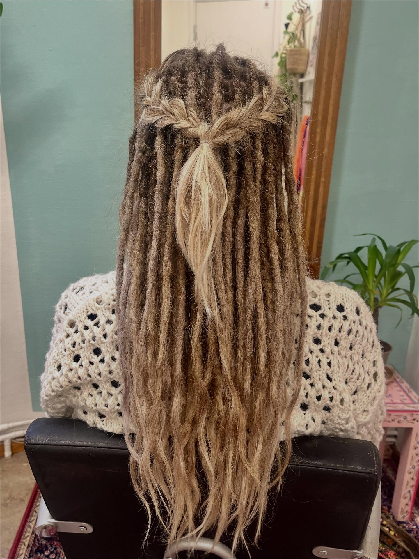 Elegant Half-Up Dreadlock Style with Ombre Effect