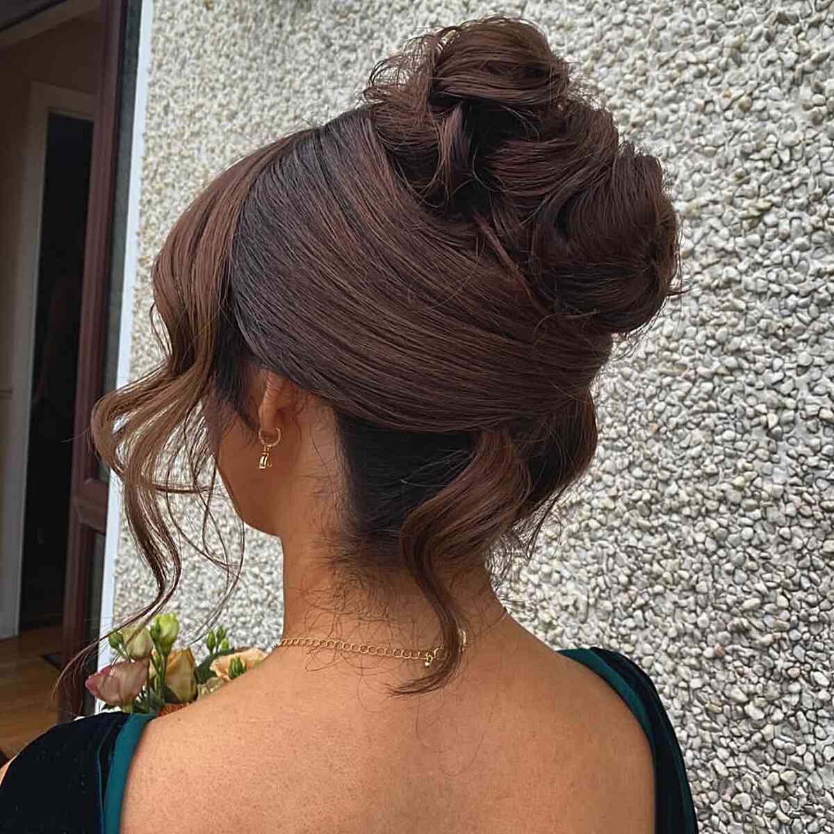 Elegant Twisted Updo with Soft Waves