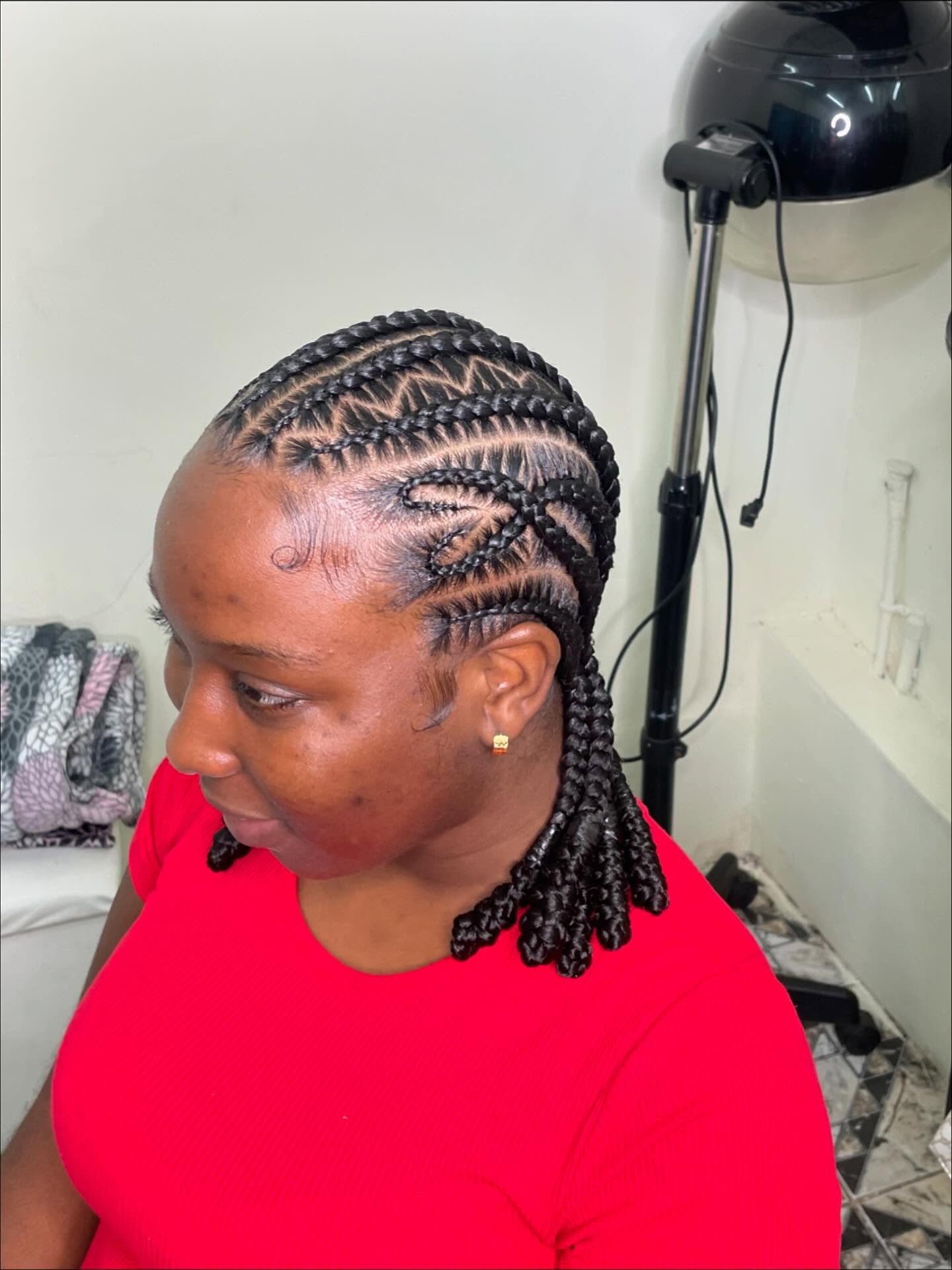 Intricate Box Braids with Curly Ends