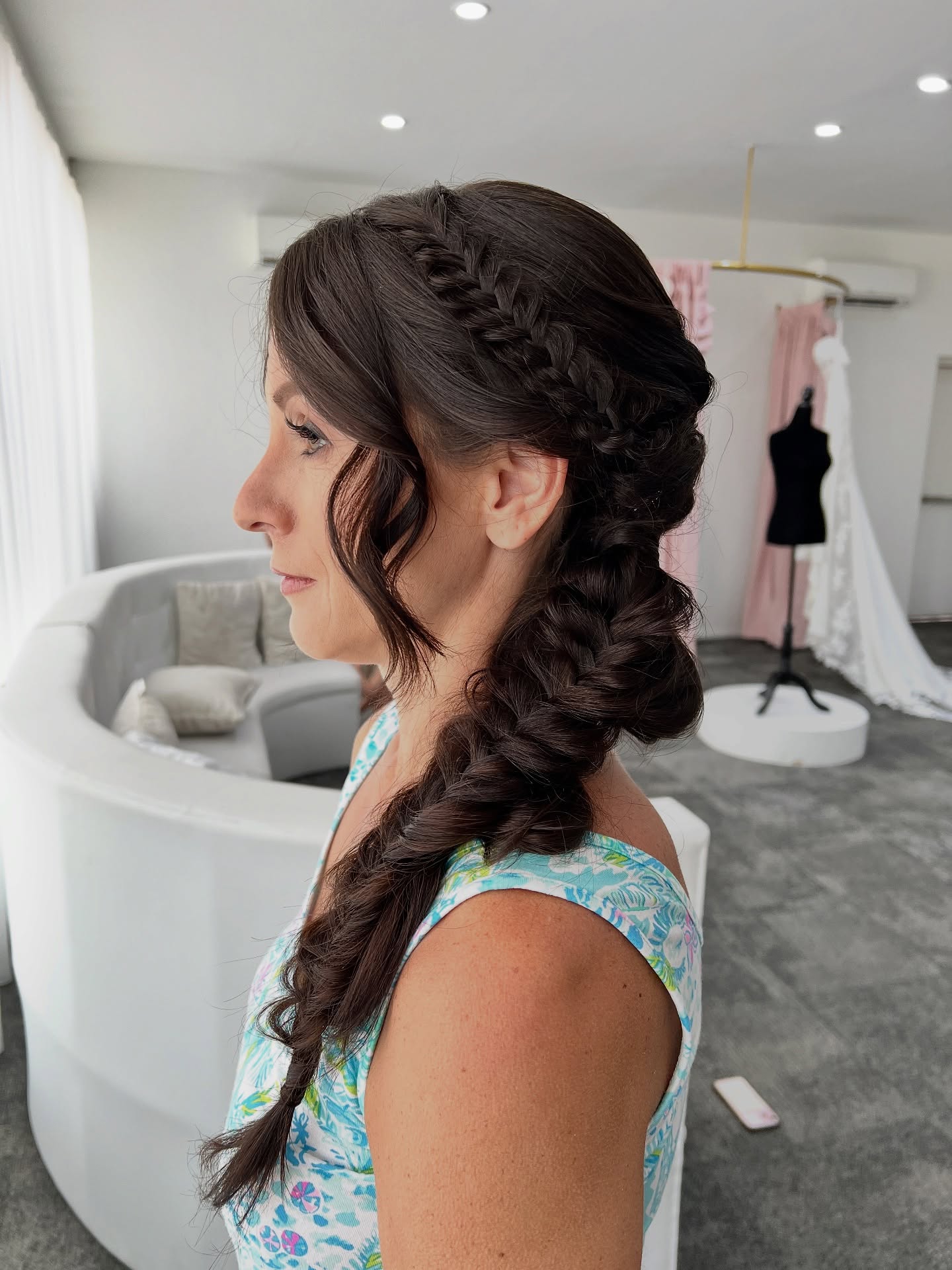 Luxurious Side Braid with Textured Volume