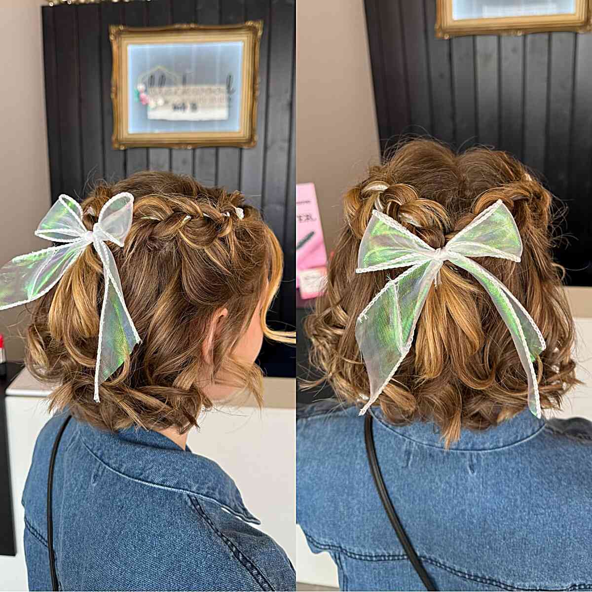 Playful Ribbon Hairstyle with Braided Accents