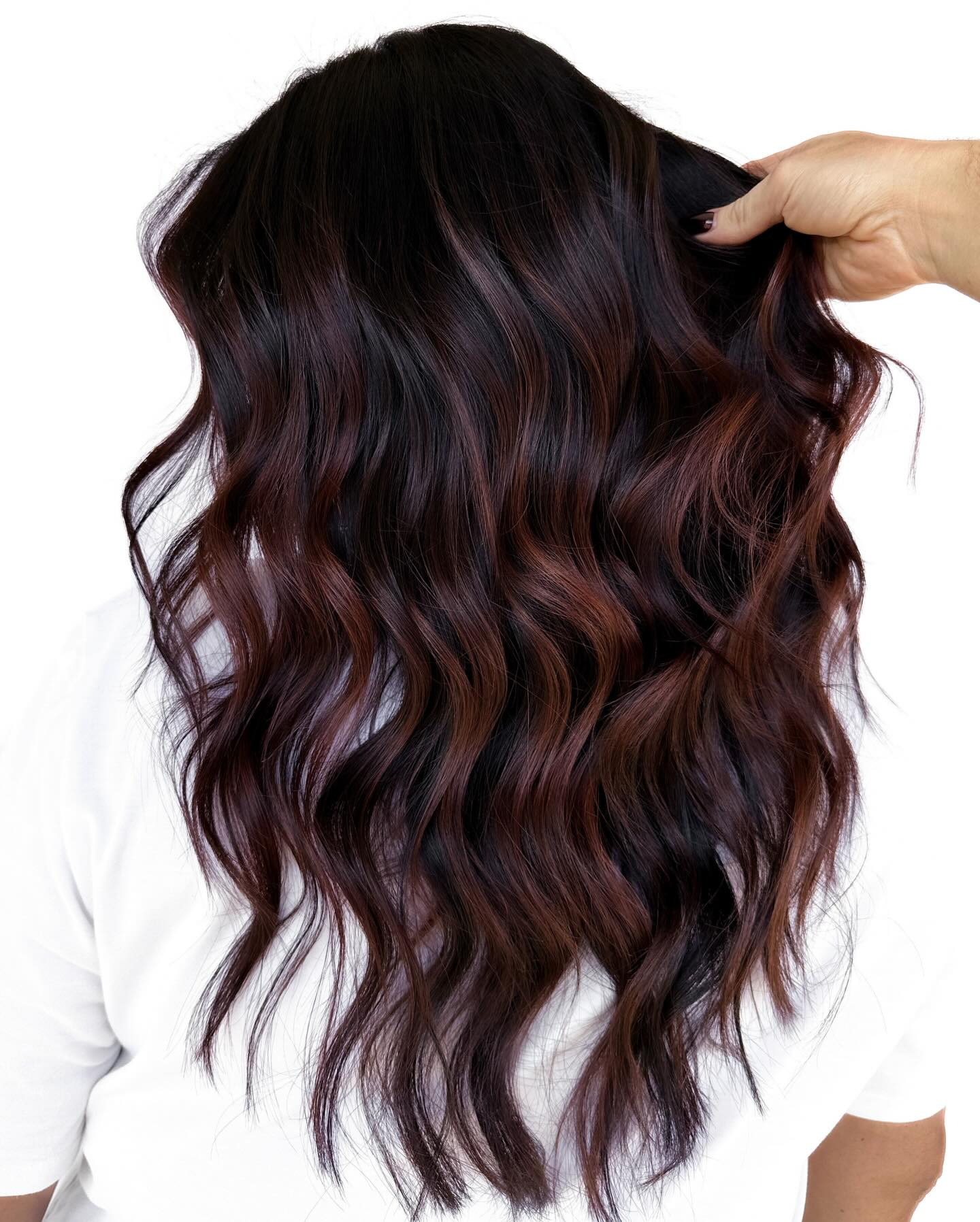 Radiant Burgundy Waves with Subtle Mahogany Undertones
